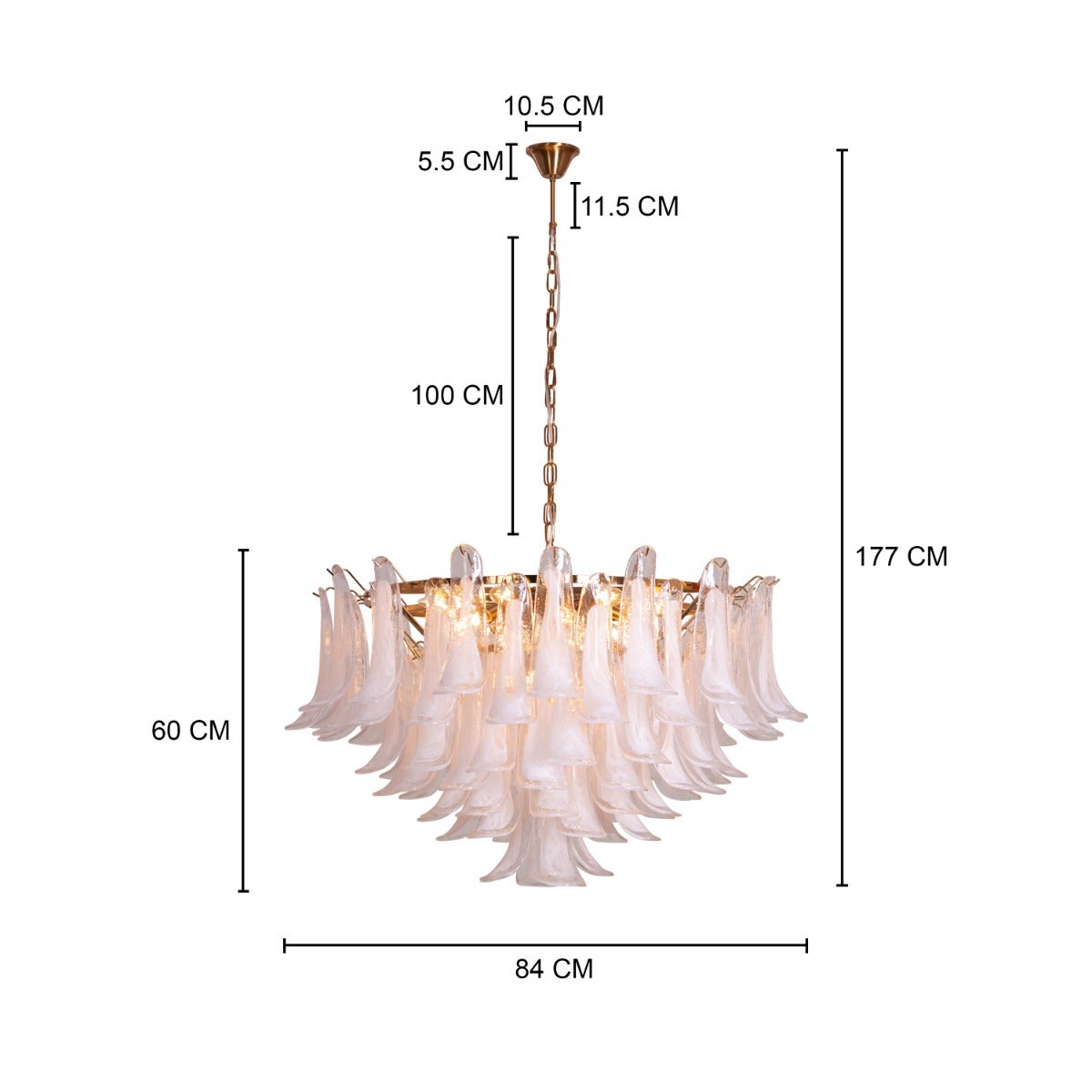 Somewhere In Barcelona (Large, White) Tinted Glass Chandelier