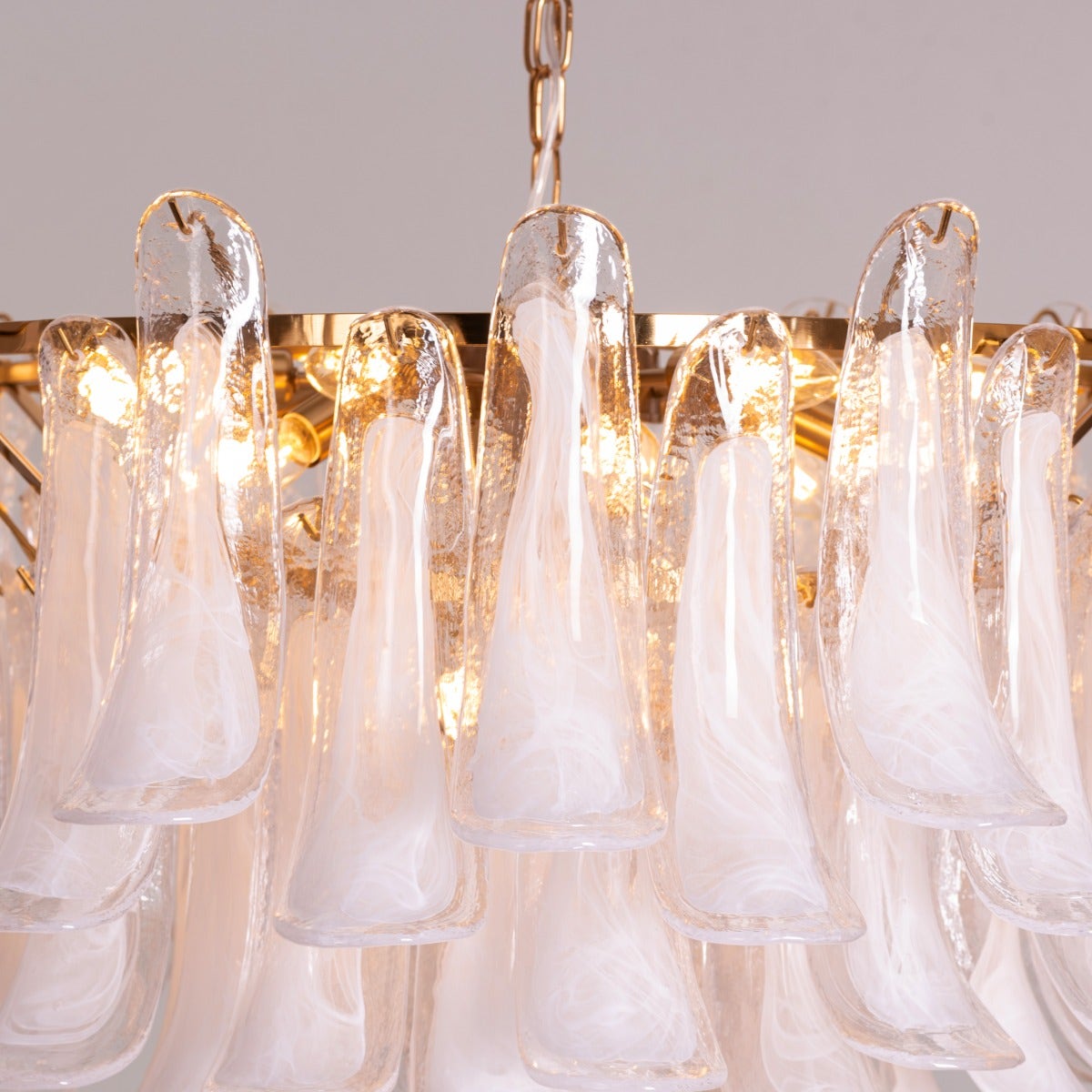 Somewhere In Barcelona (Large, White) Tinted Glass Chandelier