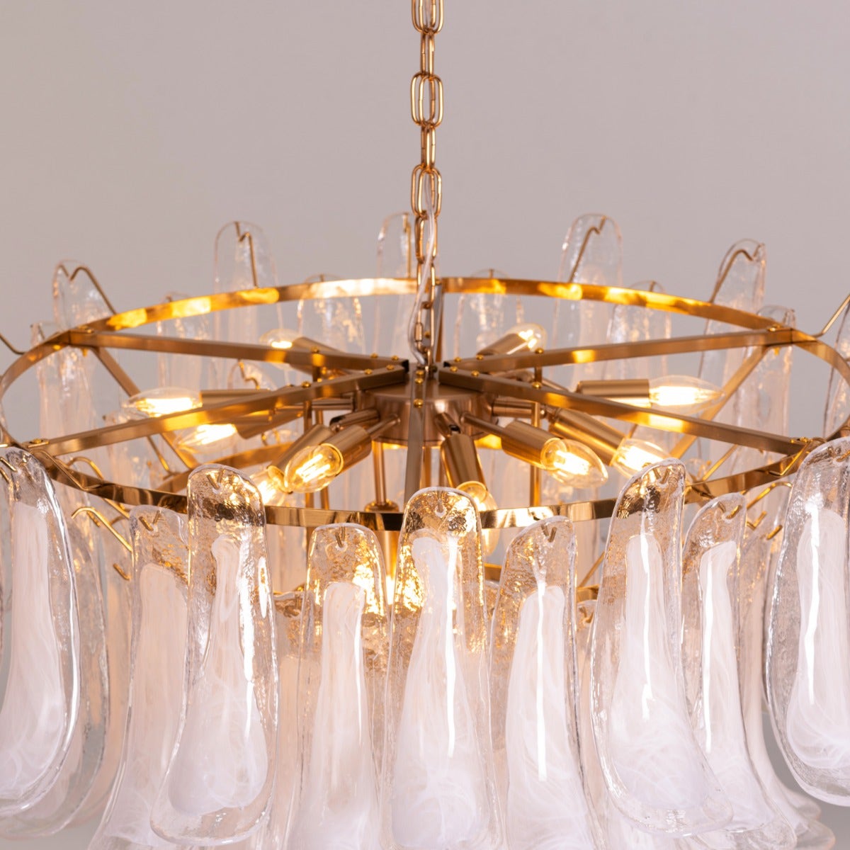 Somewhere In Barcelona (Large, White) Tinted Glass Chandelier