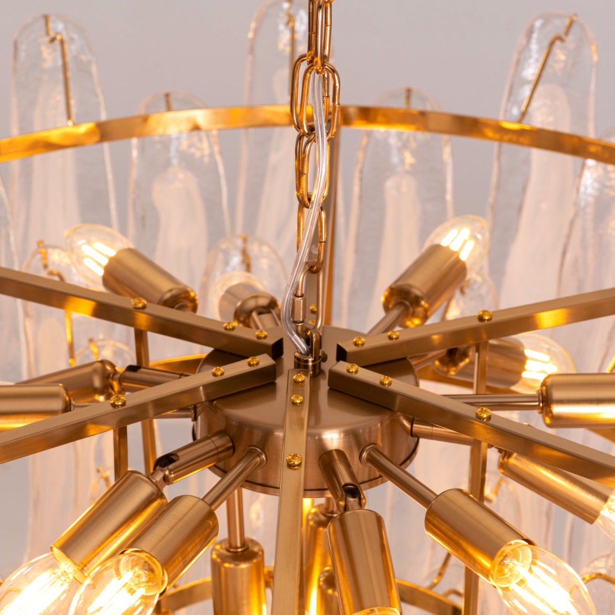 Somewhere In Barcelona (Large, White) Tinted Glass Chandelier