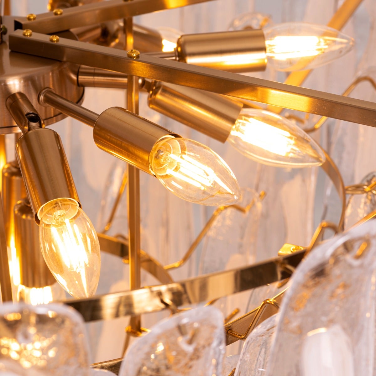 Somewhere In Barcelona (Large, White) Tinted Glass Chandelier