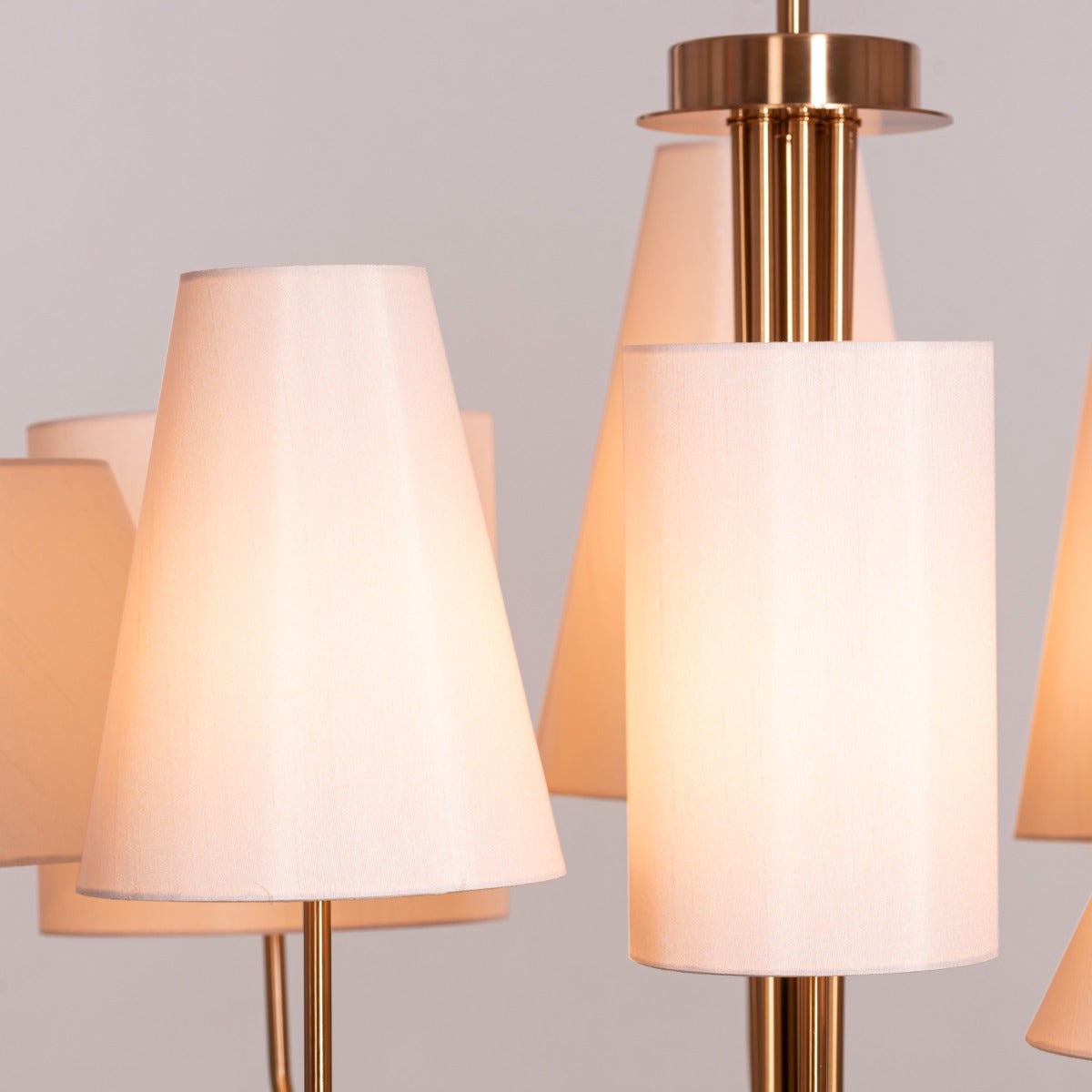 News Is Everywhere (Large, Gold, Beige) Fabric Chandelier