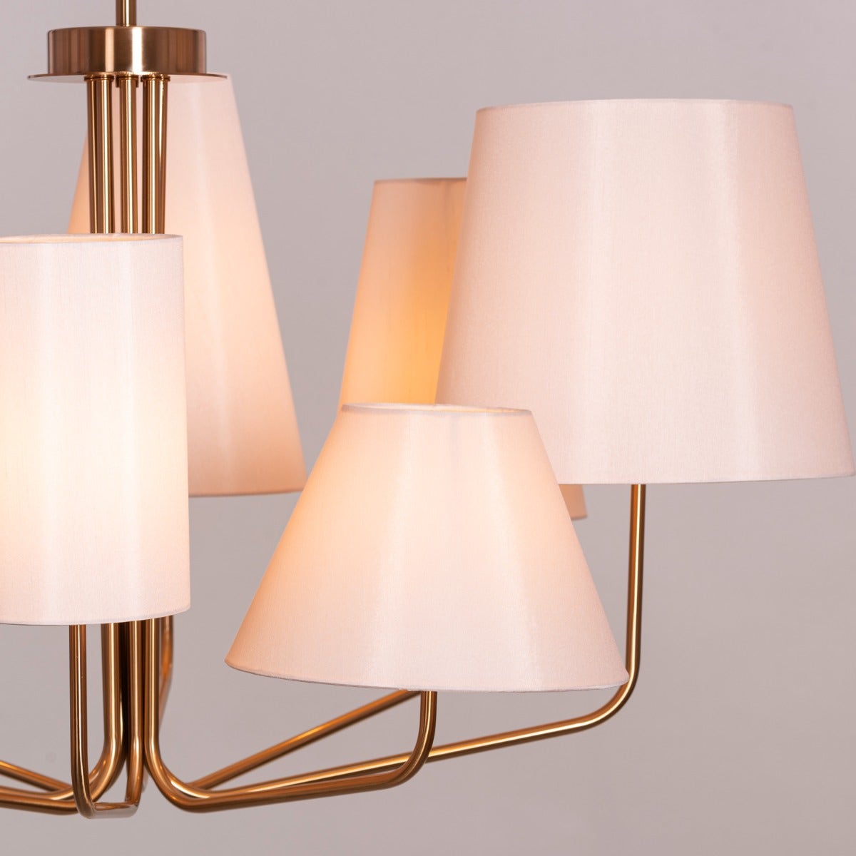 News Is Everywhere (Large, Gold, Beige) Fabric Chandelier