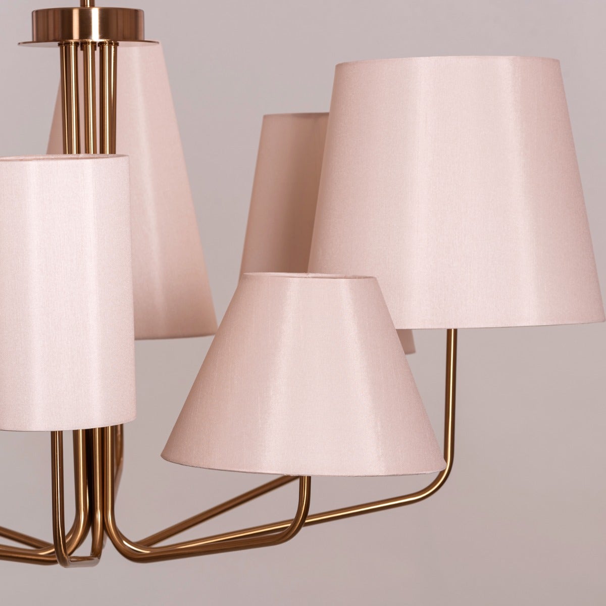 News Is Everywhere (Large, Gold, Beige) Fabric Chandelier