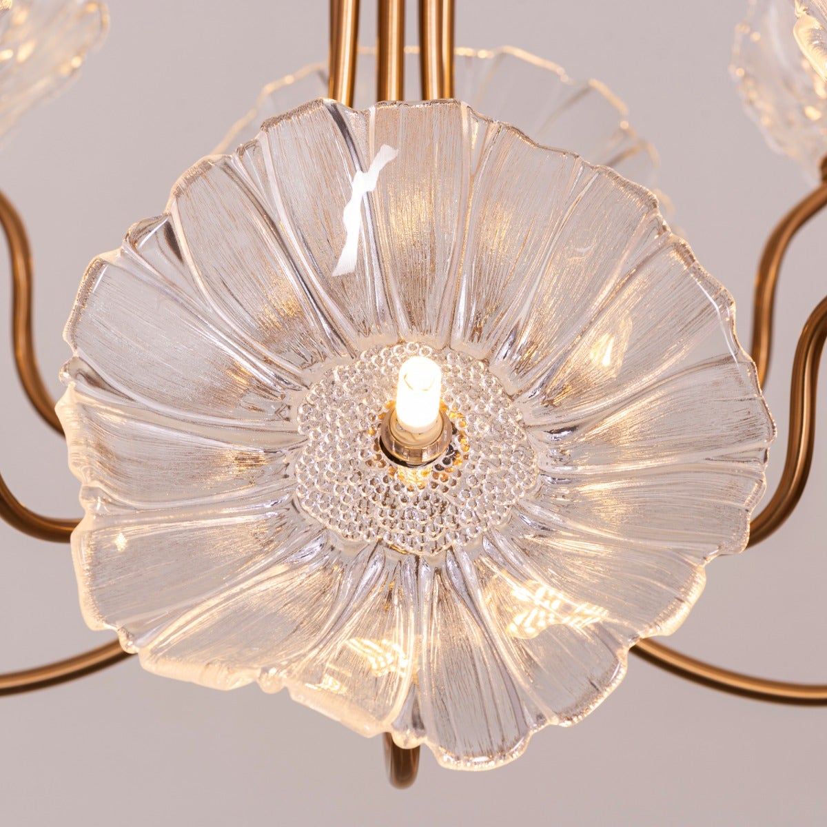 Late For Reality (Large, Gold) Glass Chandelier
