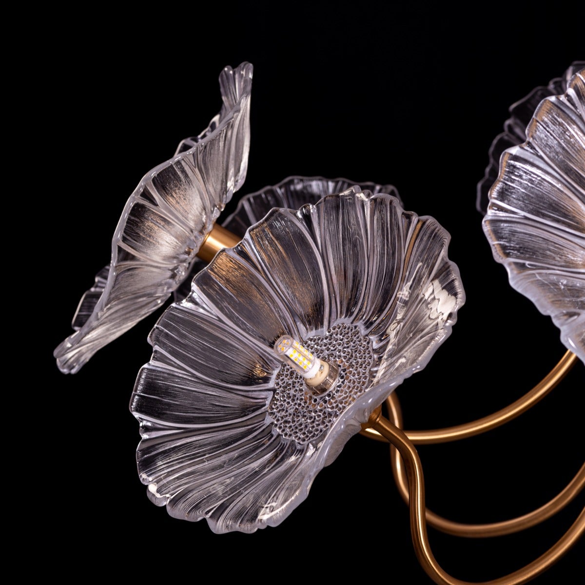 Late For Reality (Large, Gold) Glass Chandelier