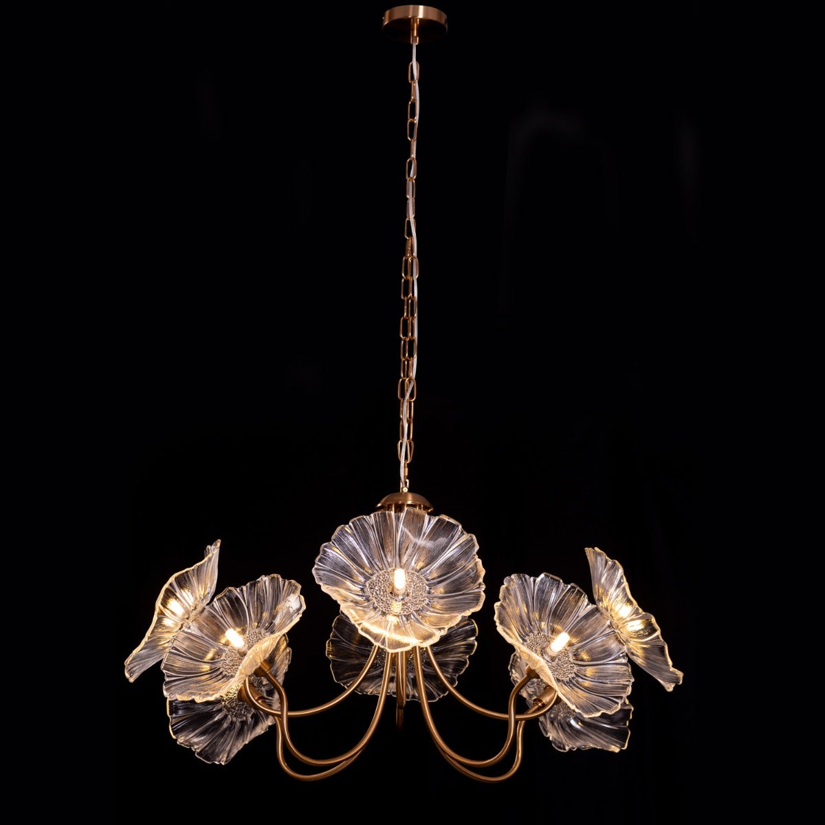 Late For Reality (Large, Gold) Glass Chandelier