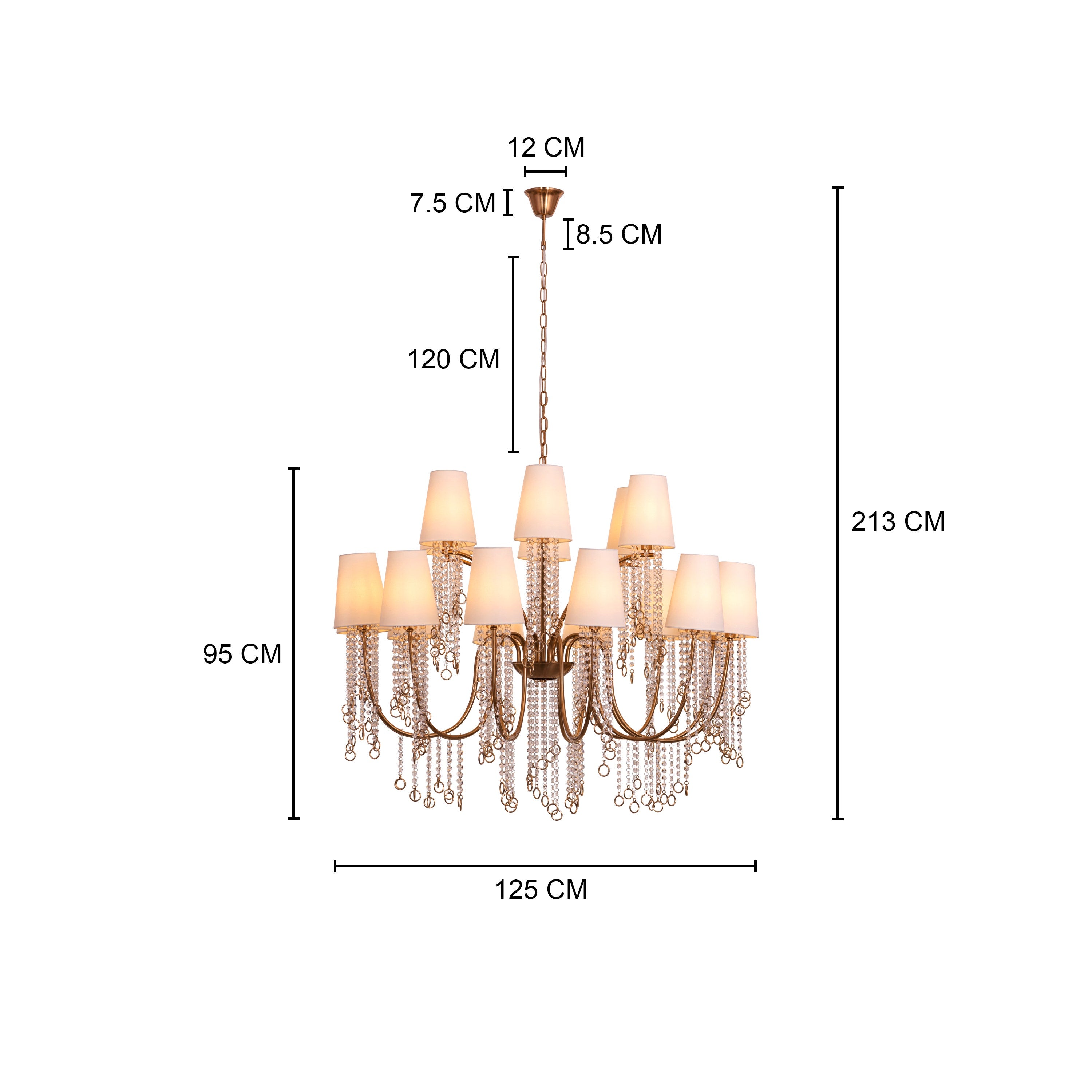 Myth & Magic (Large, Gold) Glass Crystal Chandelier