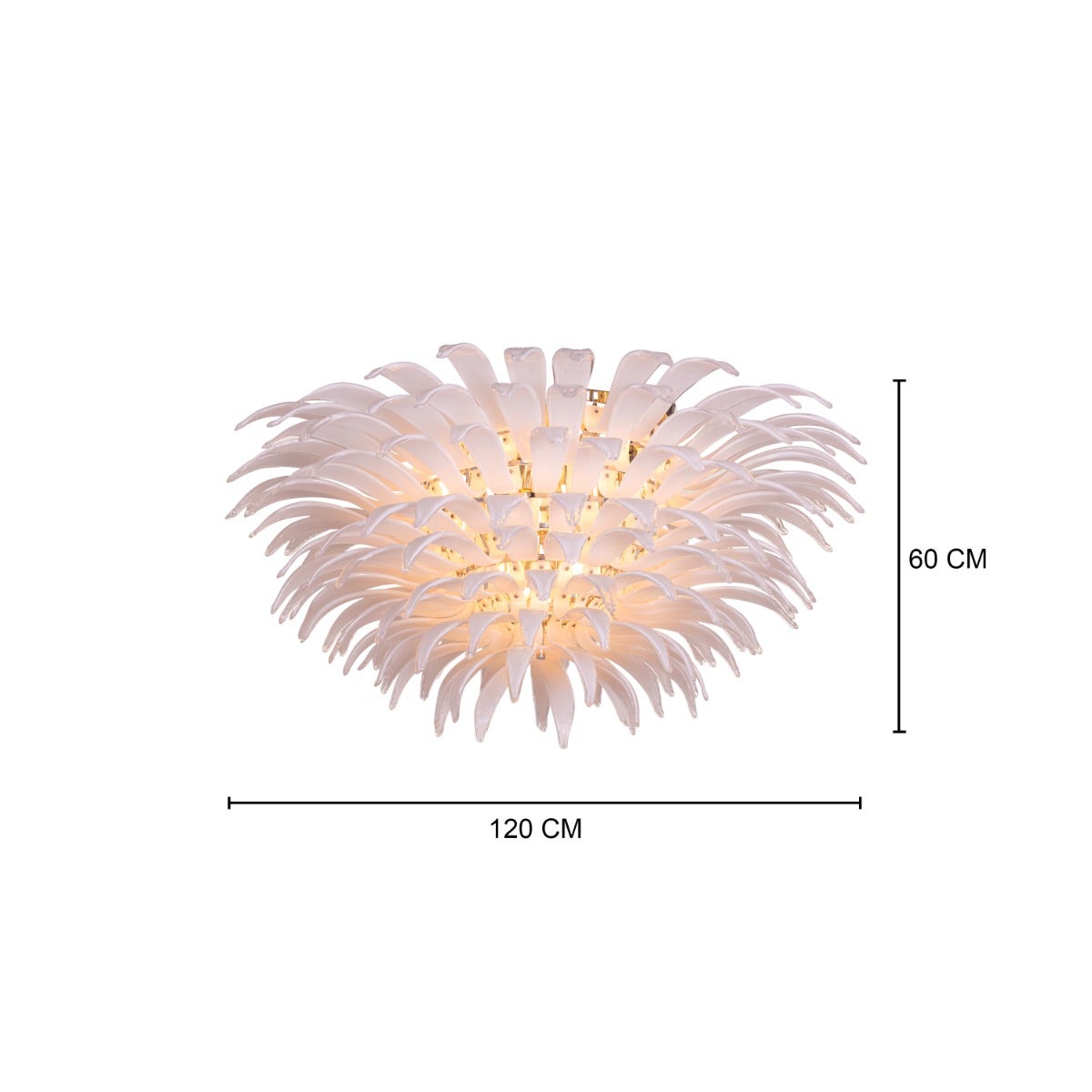 One More Try (Large, Gold, White) Tinted Glass Chandelier