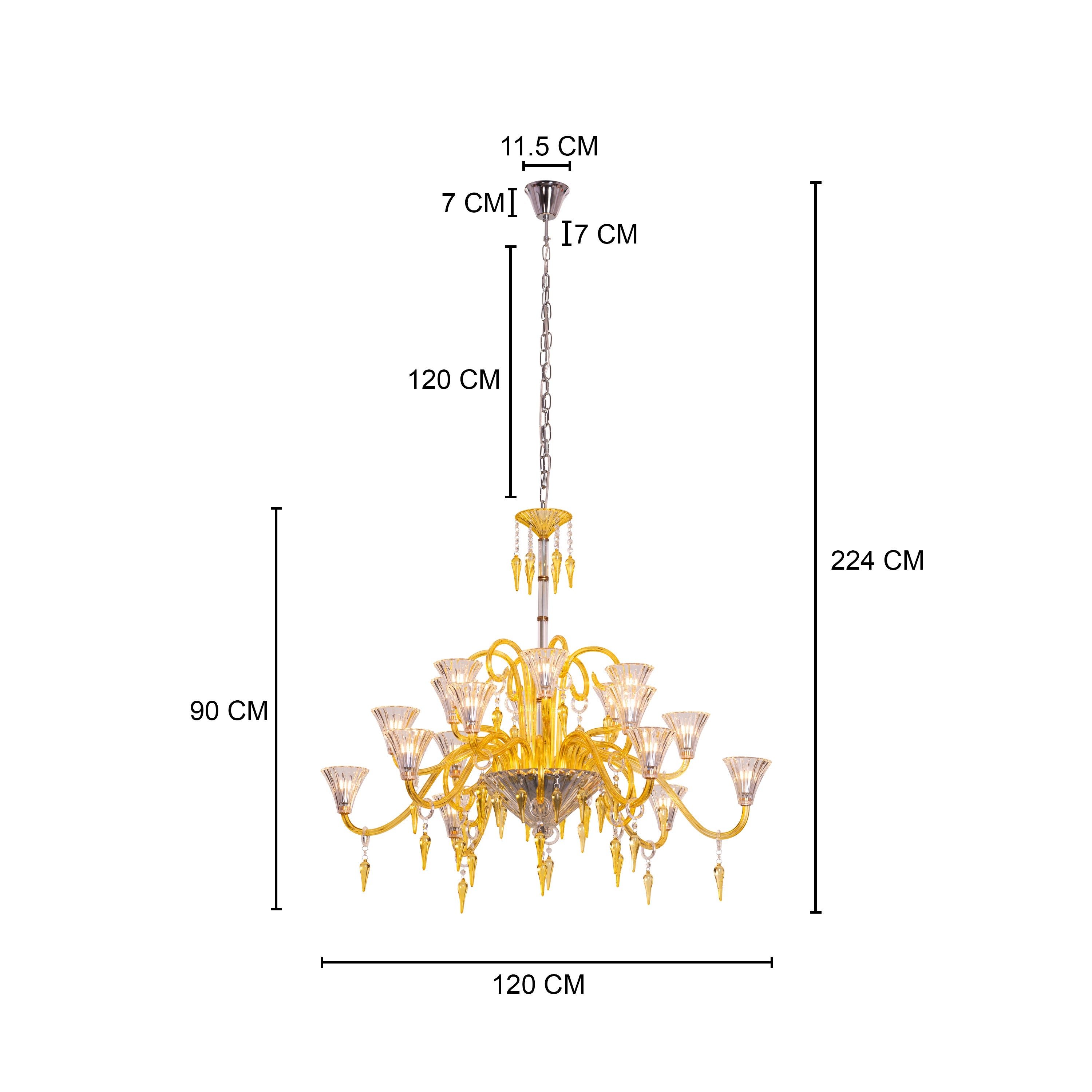 Wealthy Not Rich (Large, Gold) Crystal Chandelier
