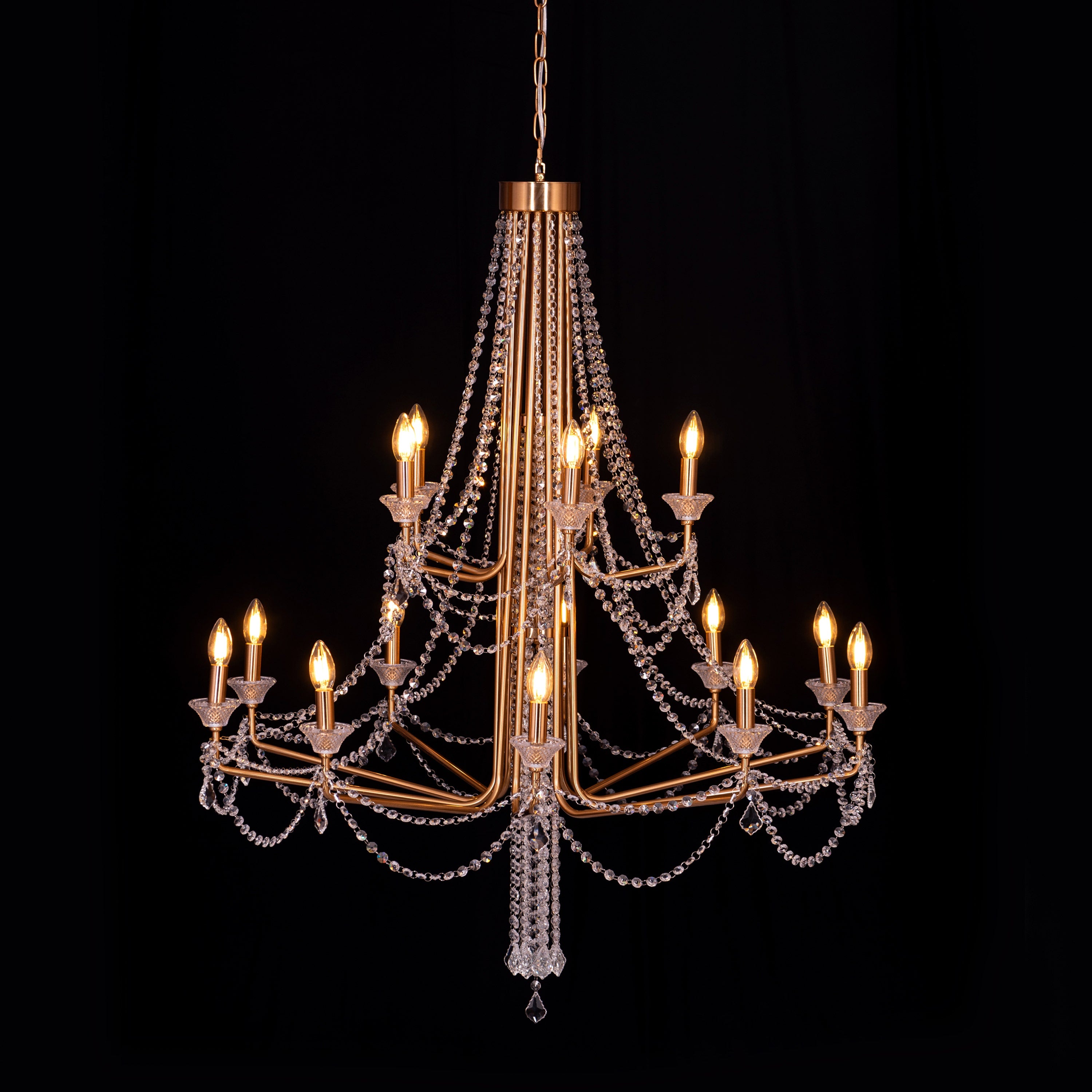 Add The Frosting (Large, Gold) Crystal Chandelier