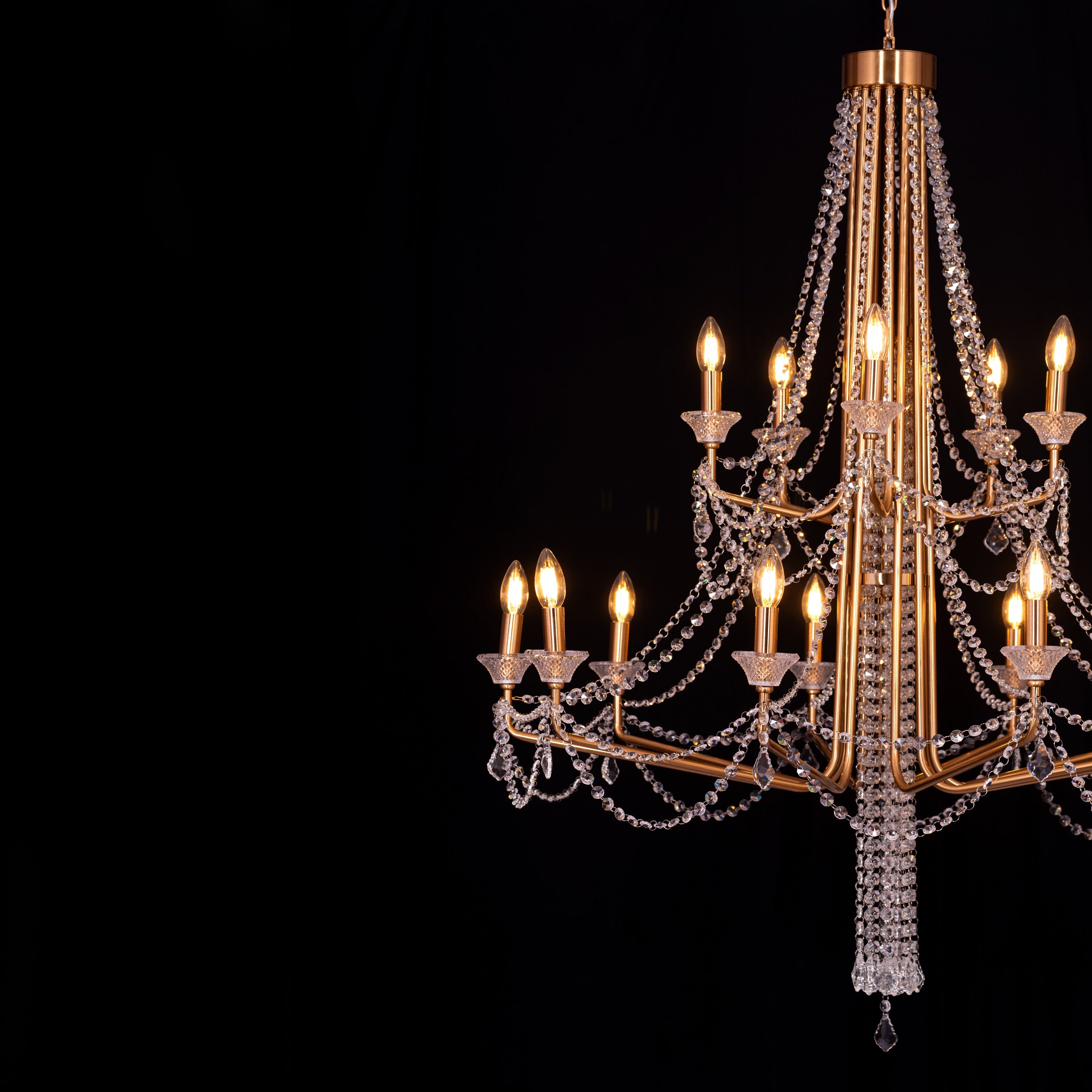 Add The Frosting (Large, Gold) Crystal Chandelier