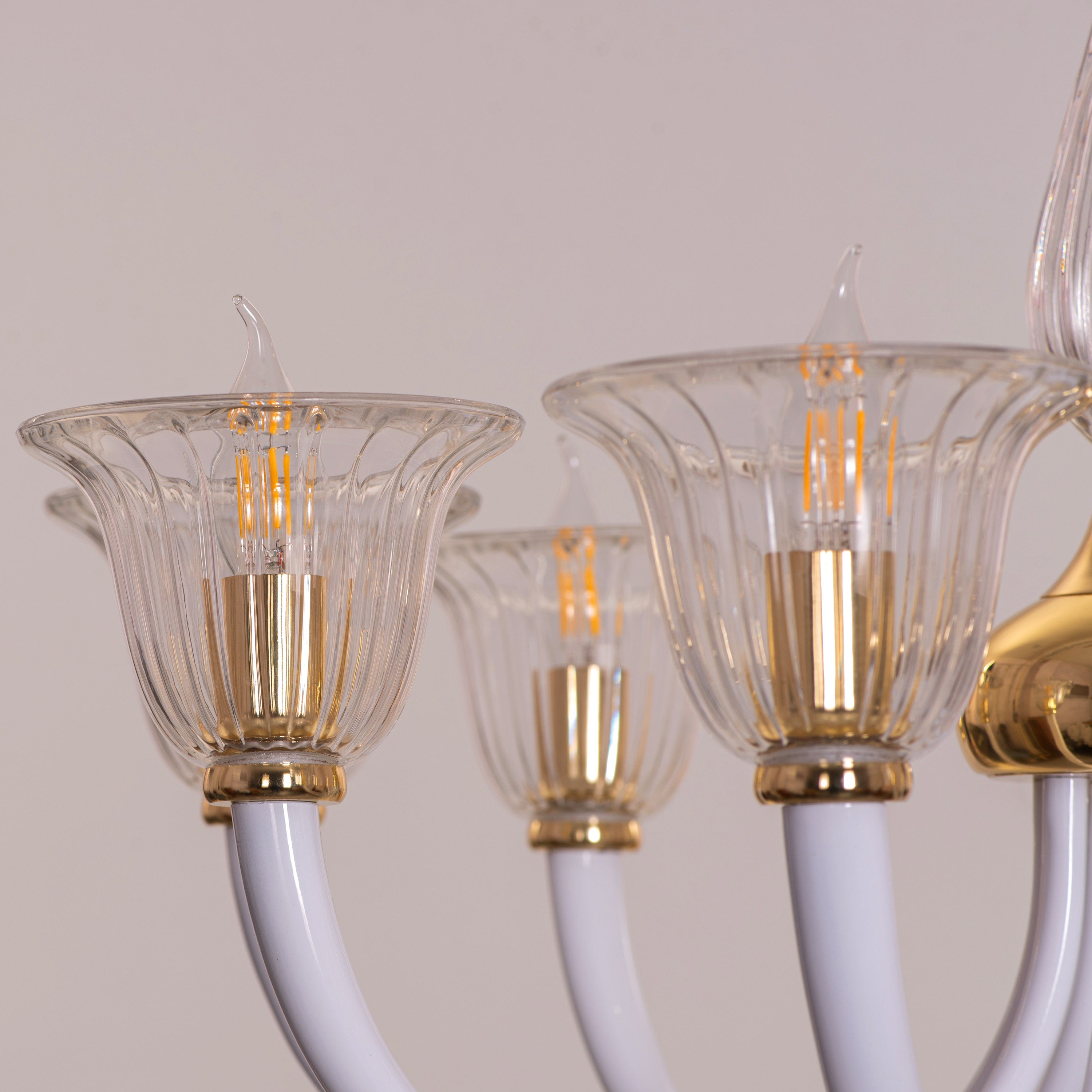 I Shall Return (Gold) Textured Glass Chandelier