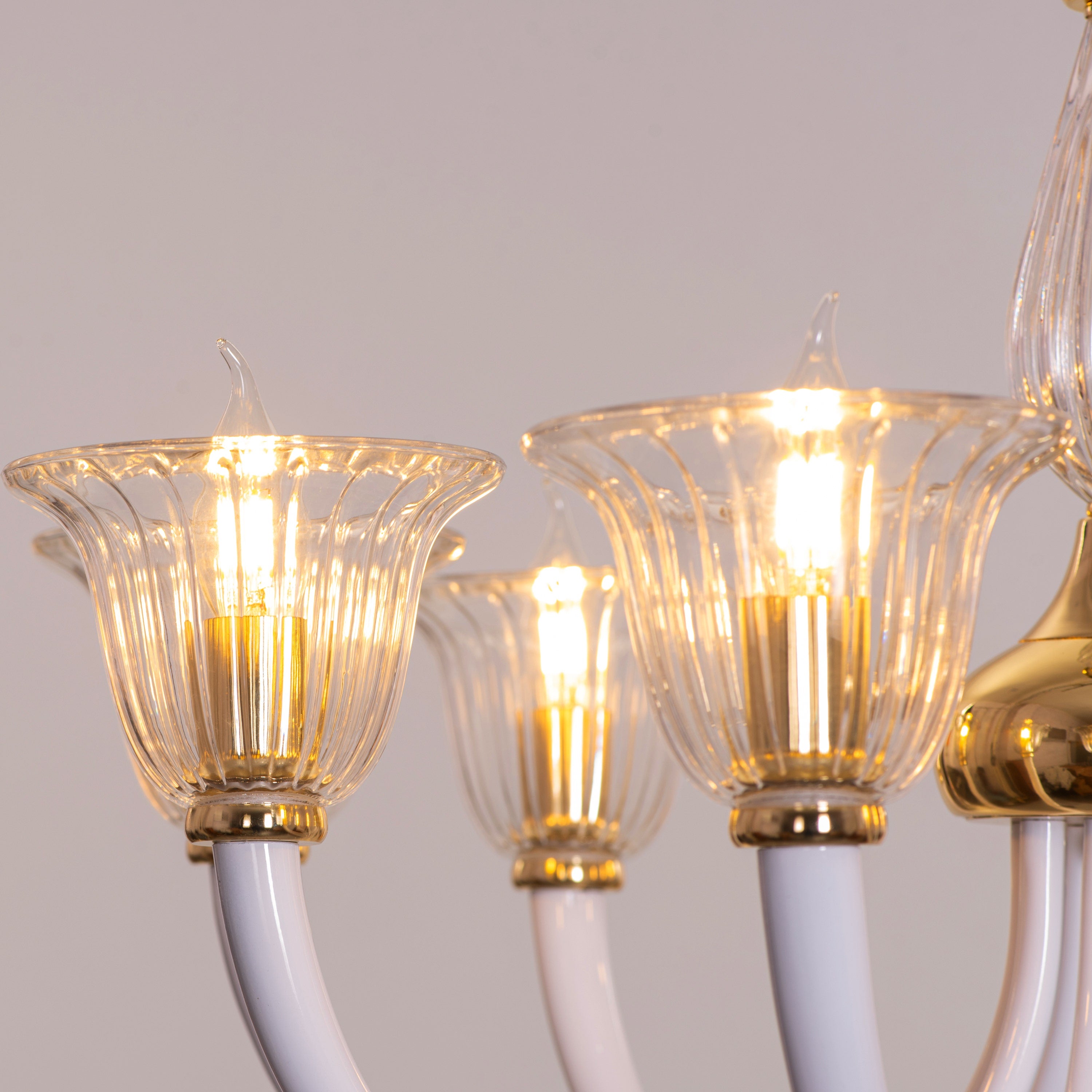 I Shall Return (Gold) Textured Glass Chandelier