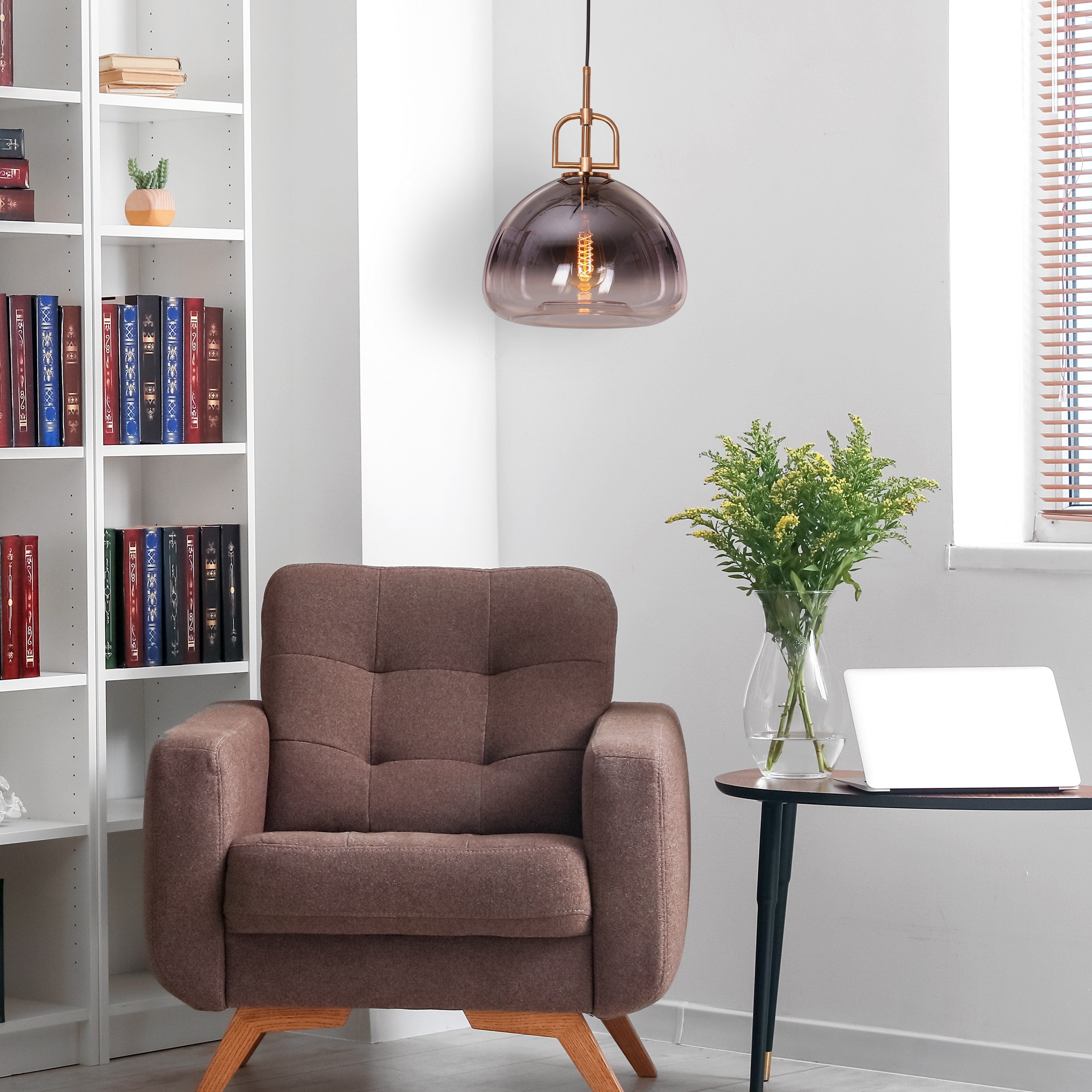 Nightlife (Gold, Smokey Grey) Clear Glass Pendant Light