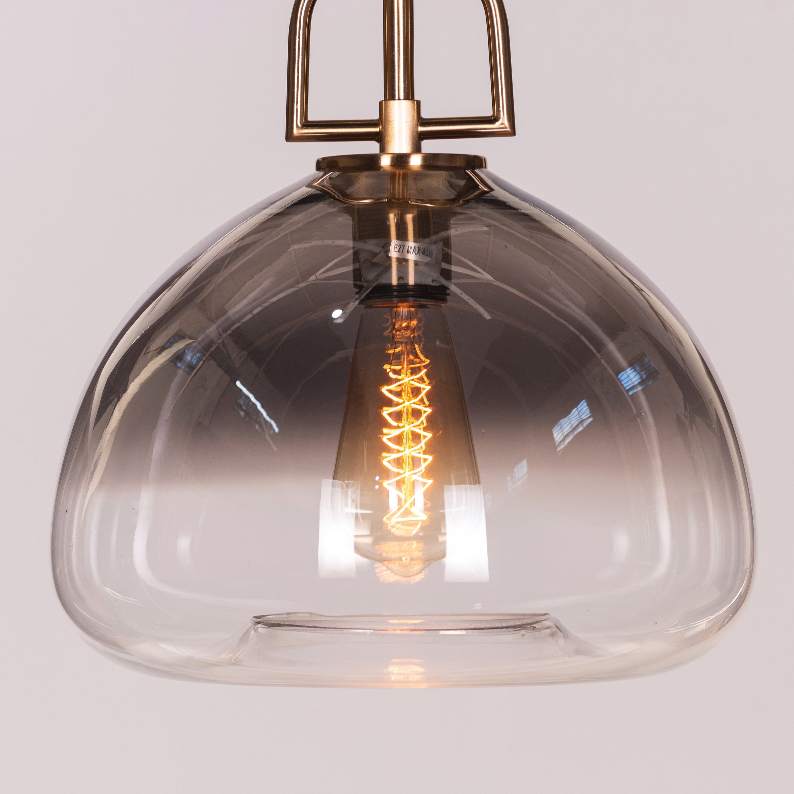 Nightlife (Gold, Smokey Grey) Clear Glass Pendant Light