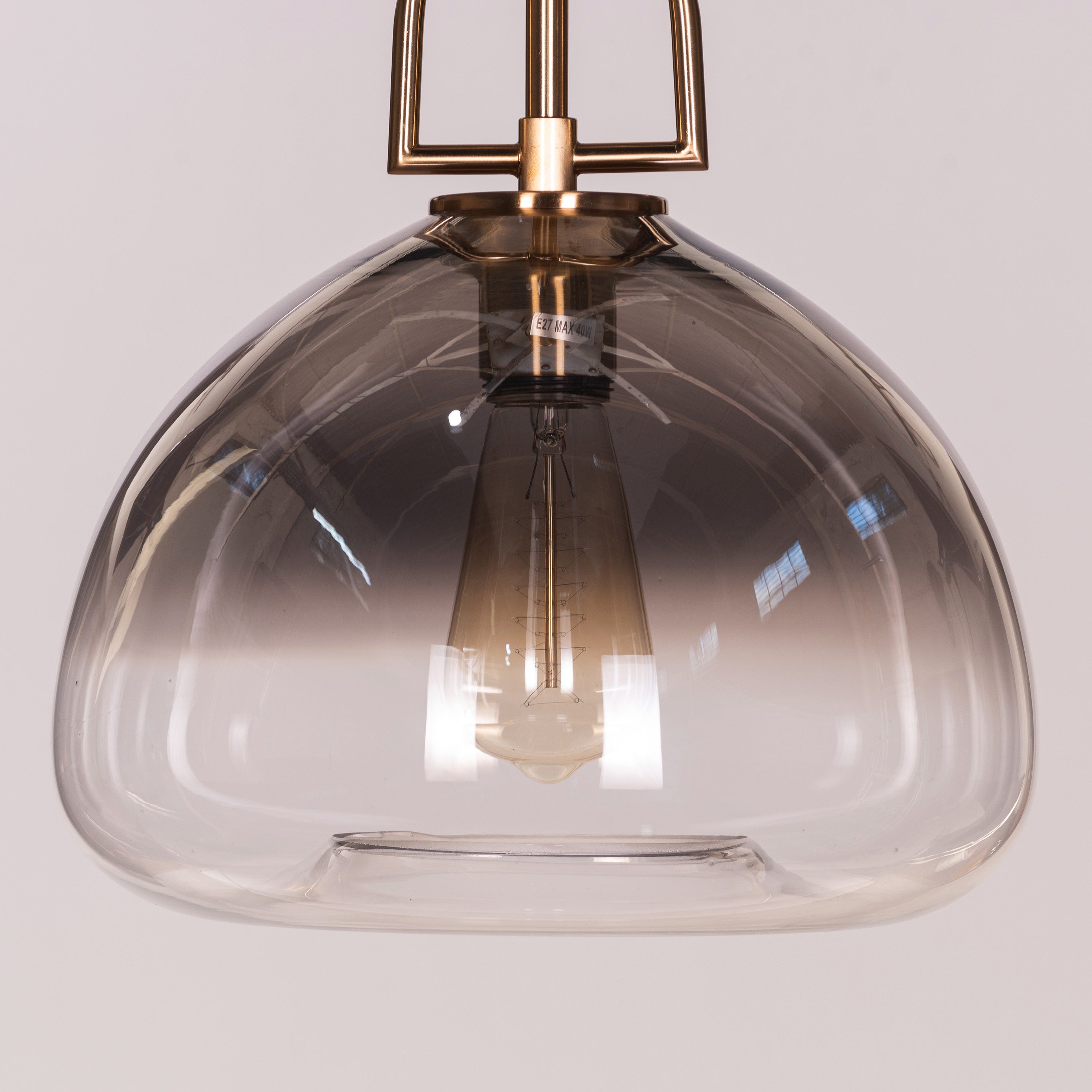 Nightlife (Gold, Smokey Grey) Clear Glass Pendant Light