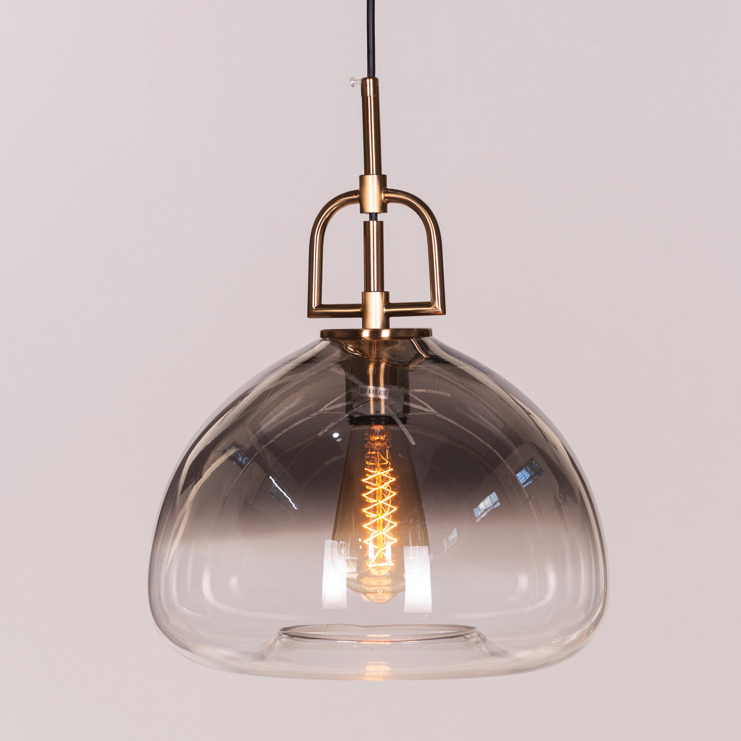 Nightlife (Gold, Smokey Grey) Clear Glass Pendant Light