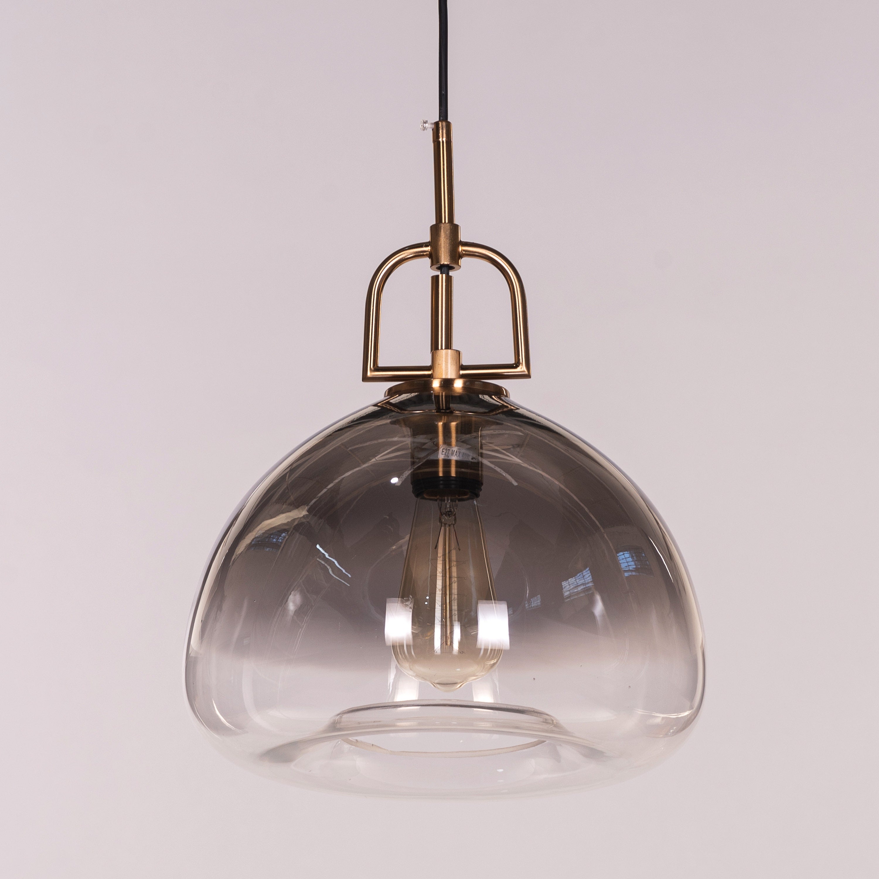 Nightlife (Gold, Smokey Grey) Clear Glass Pendant Light