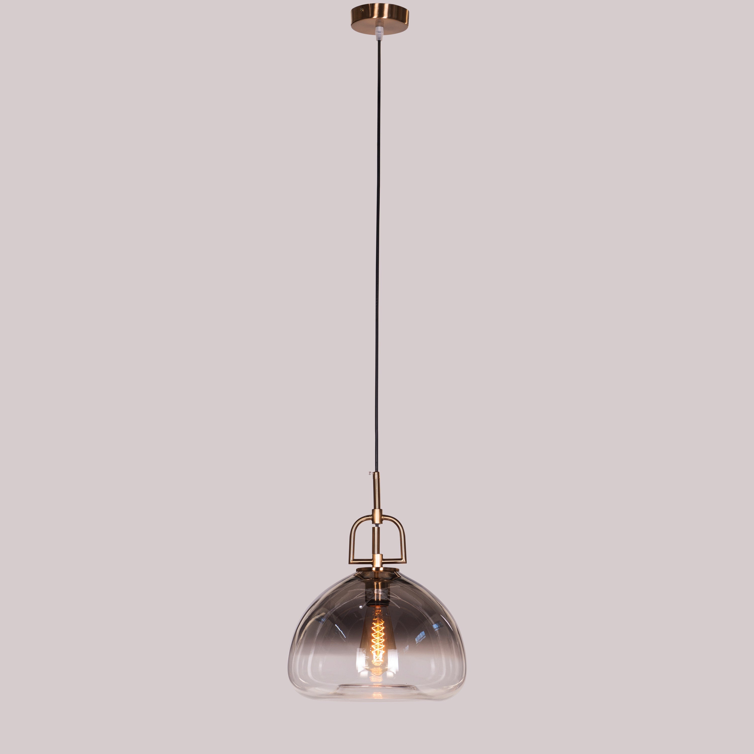 Nightlife (Gold, Smokey Grey) Clear Glass Pendant Light
