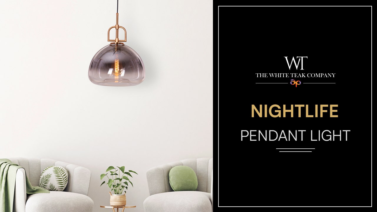 Nightlife (Gold, Smokey Grey) Clear Glass Pendant Light