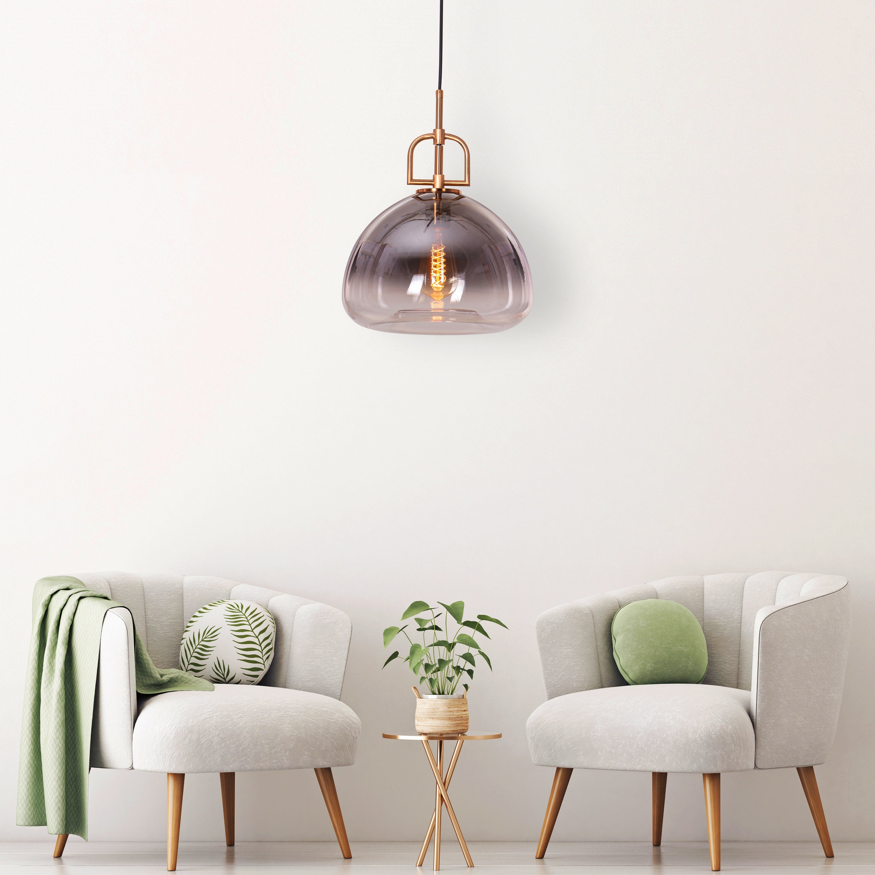 Nightlife (Gold, Smokey Grey) Clear Glass Pendant Light