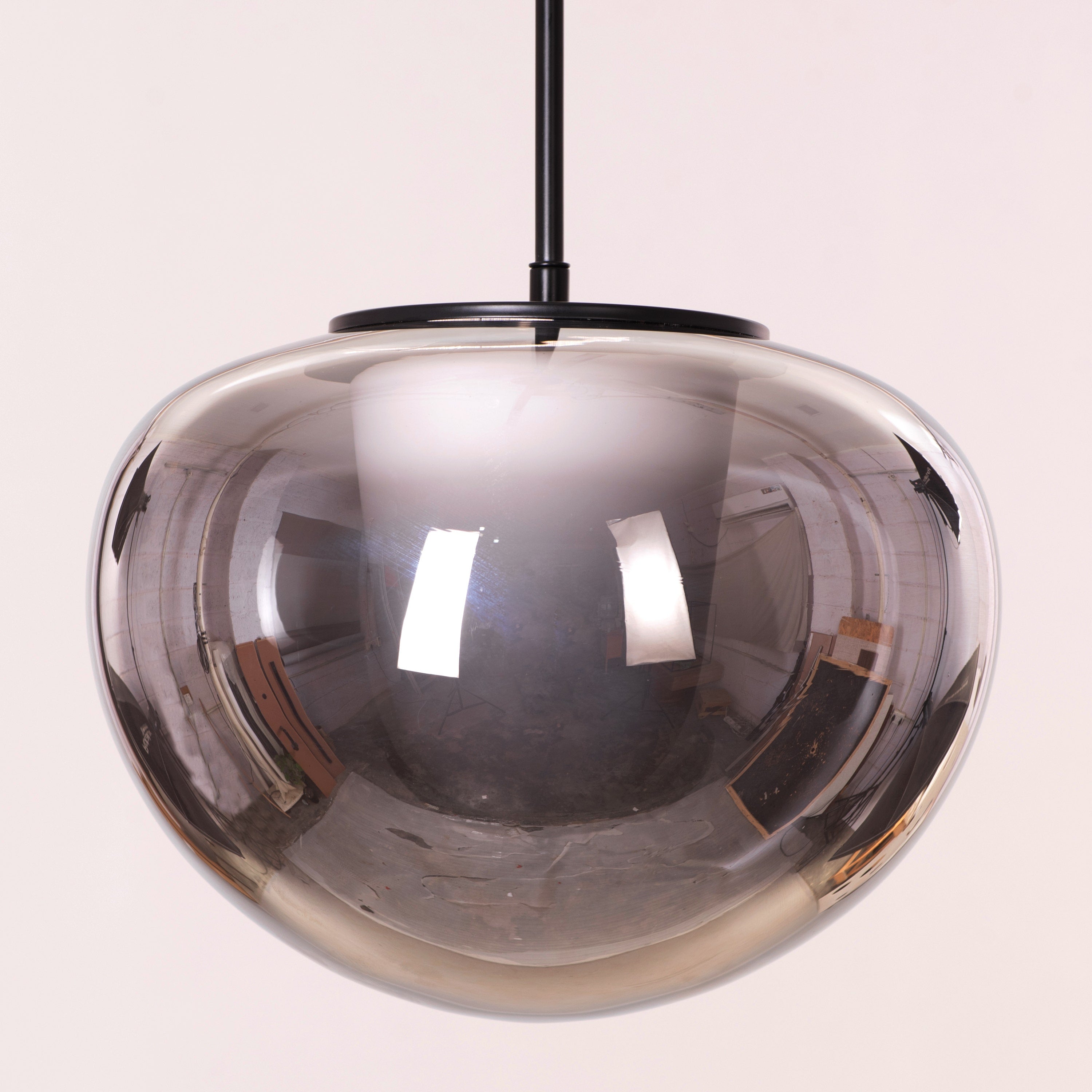 Smoke Screen (Black, Smokey Grey, 3 Color LED) Clear Glass Pendant Light