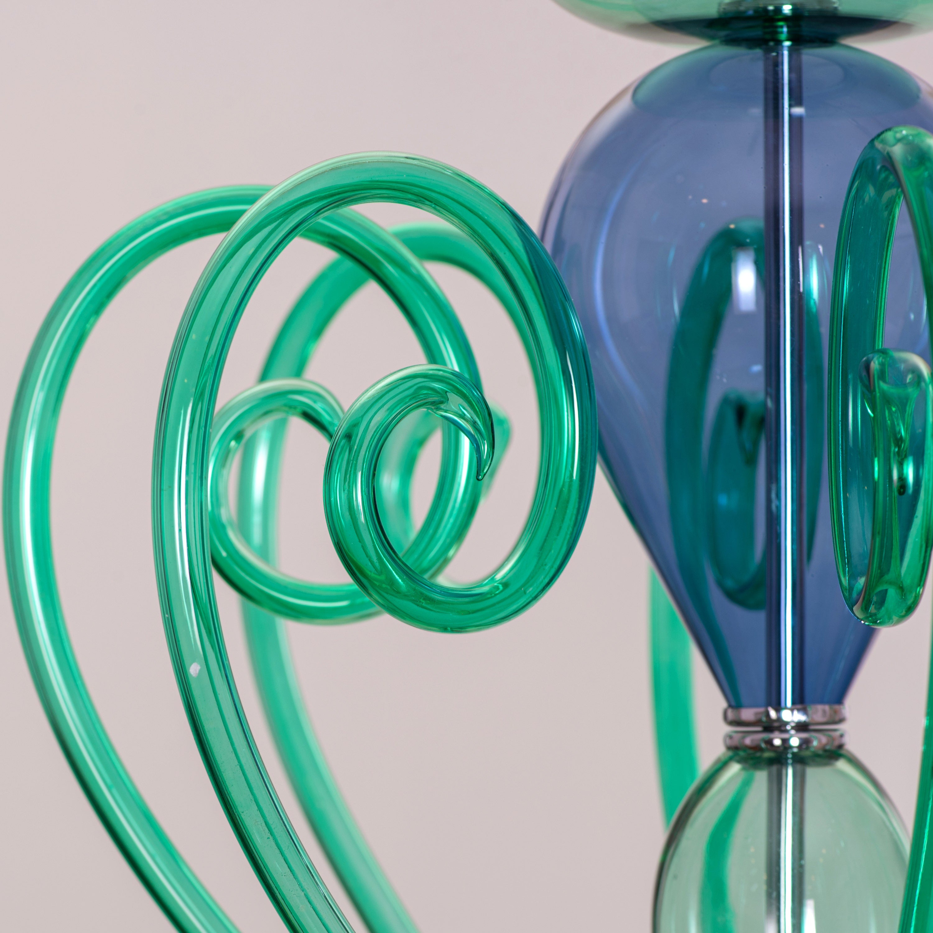 Kind To The Mind (Large, Green, Blue) Clear Glass Chandelier