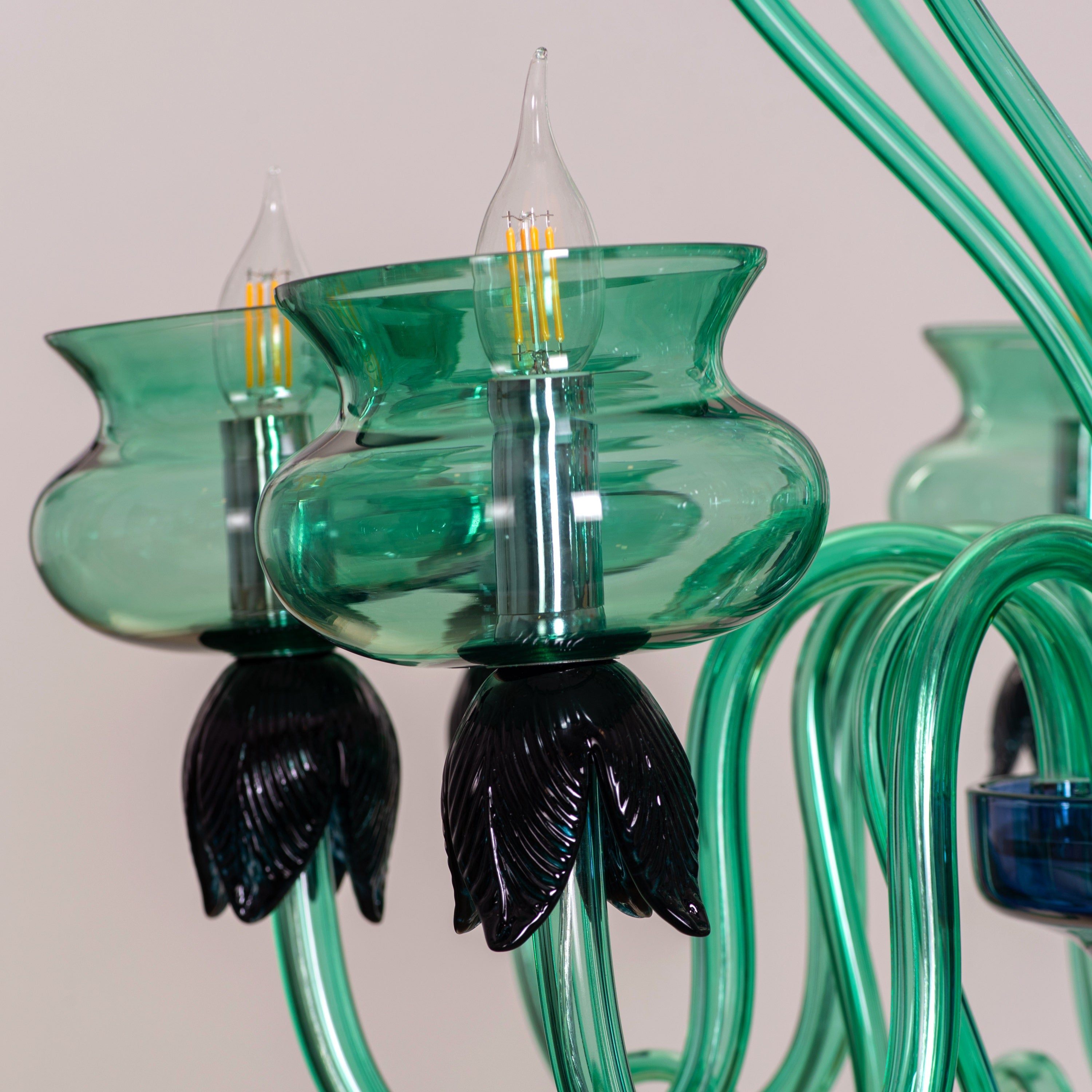 Kind To The Mind (Large, Green, Blue) Clear Glass Chandelier