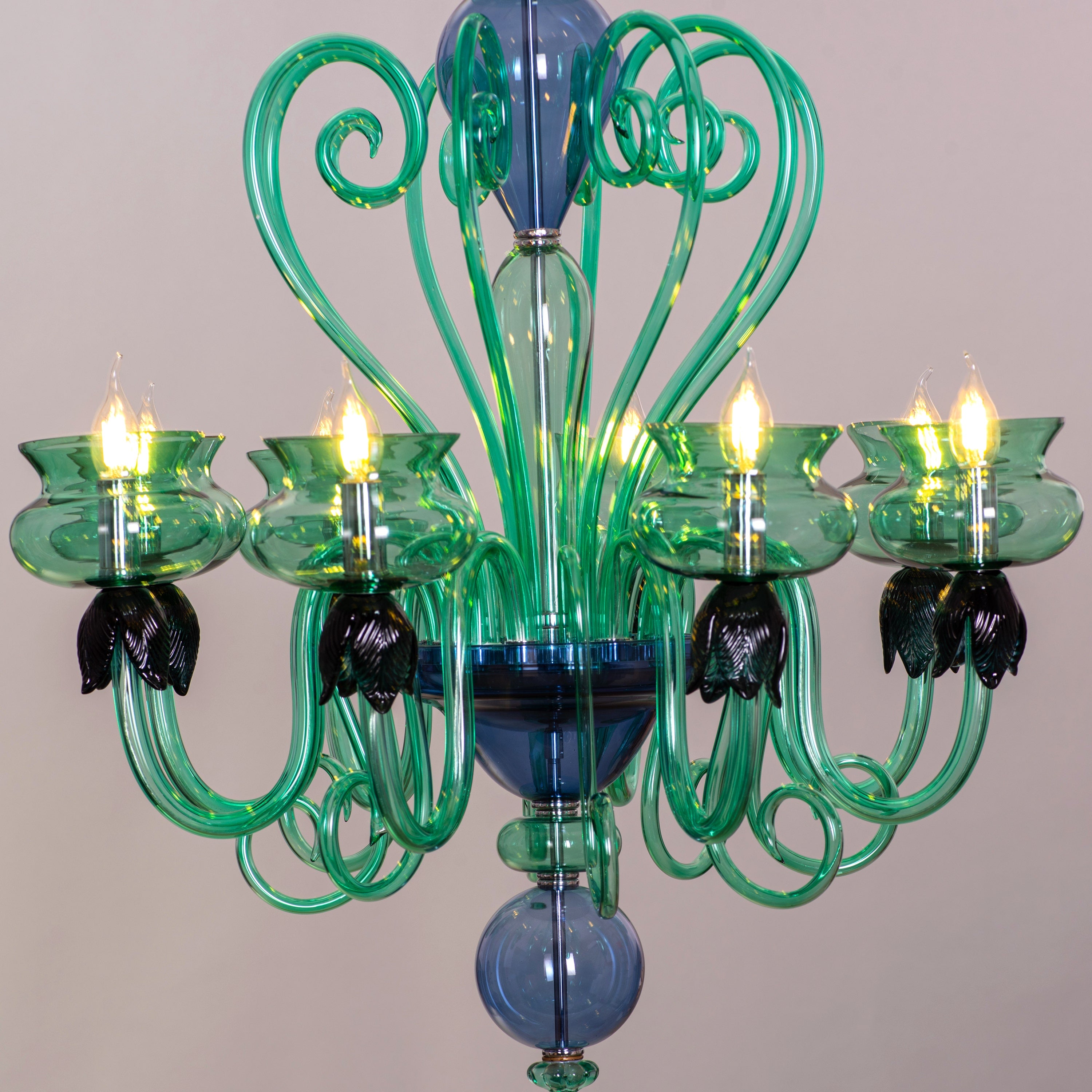 Kind To The Mind (Large, Green, Blue) Clear Glass Chandelier