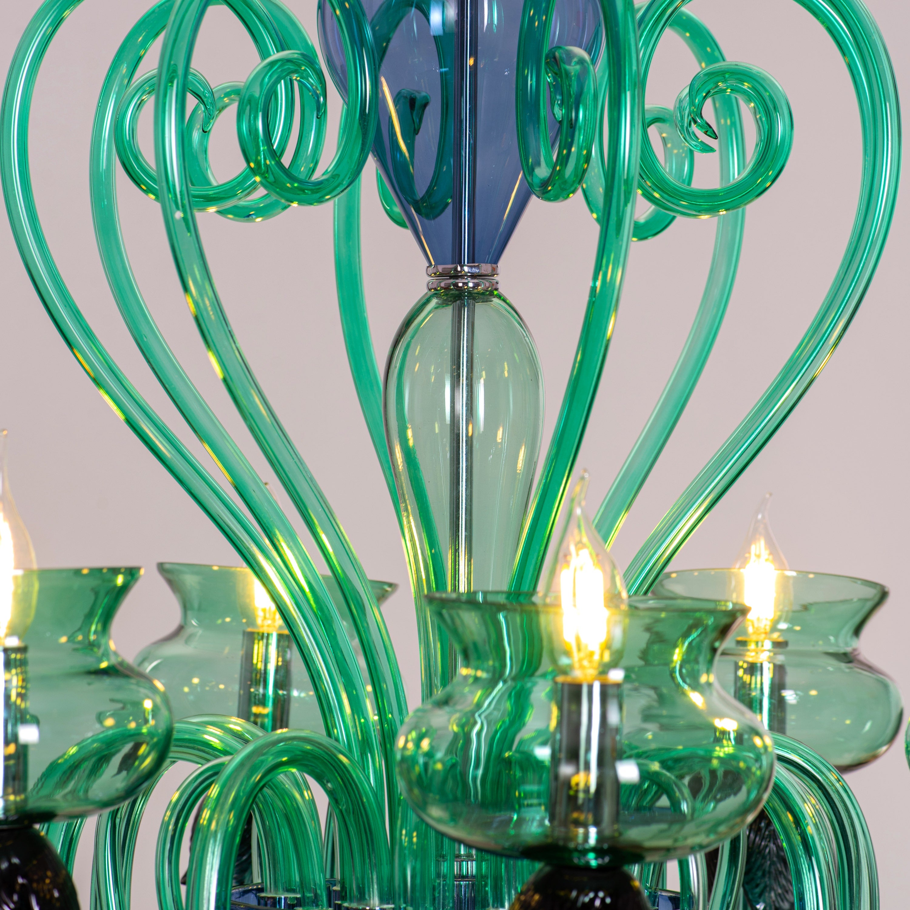 Kind To The Mind (Large, Green, Blue) Clear Glass Chandelier