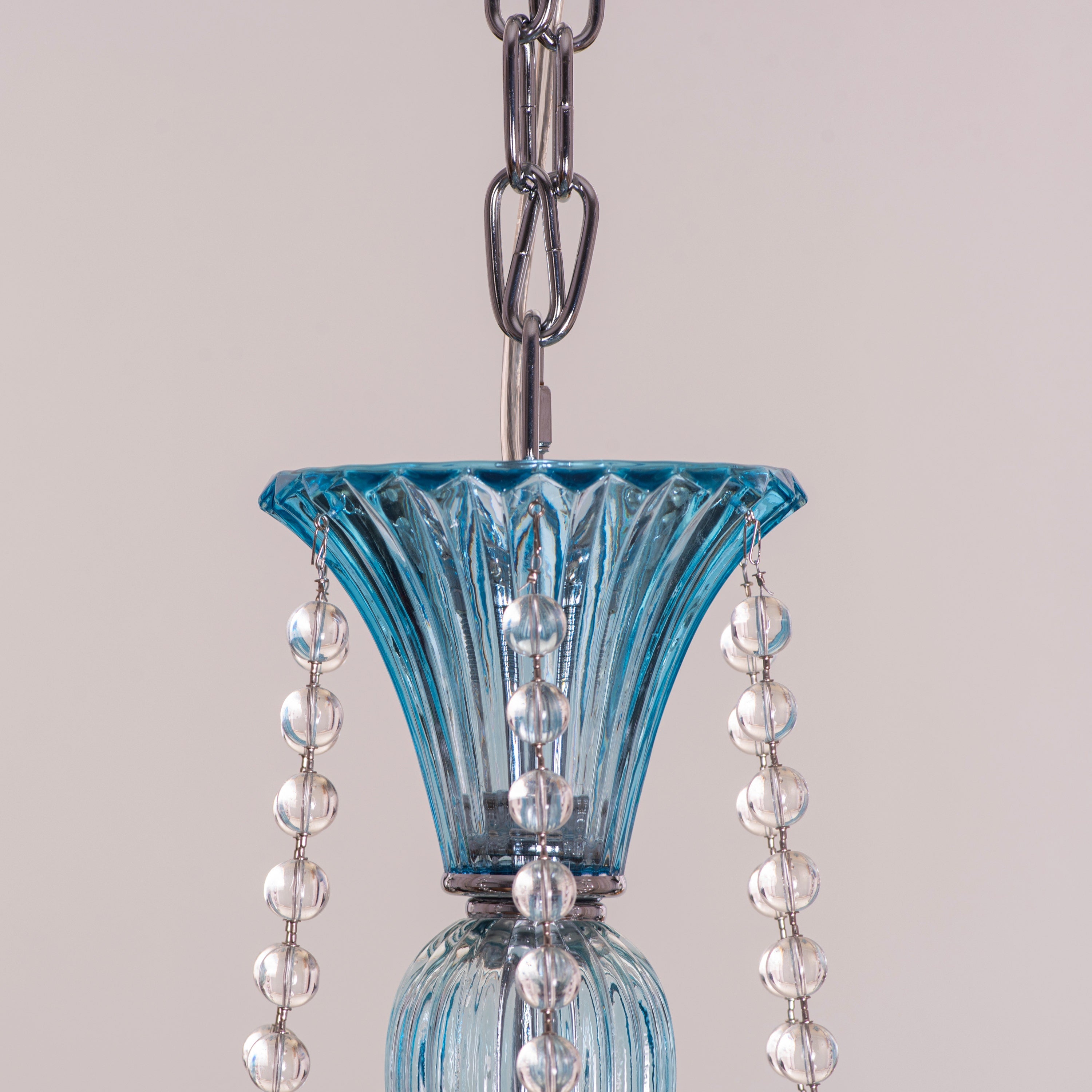 Grecian Glamour (Large, Blue) Textured Glass Chandelier