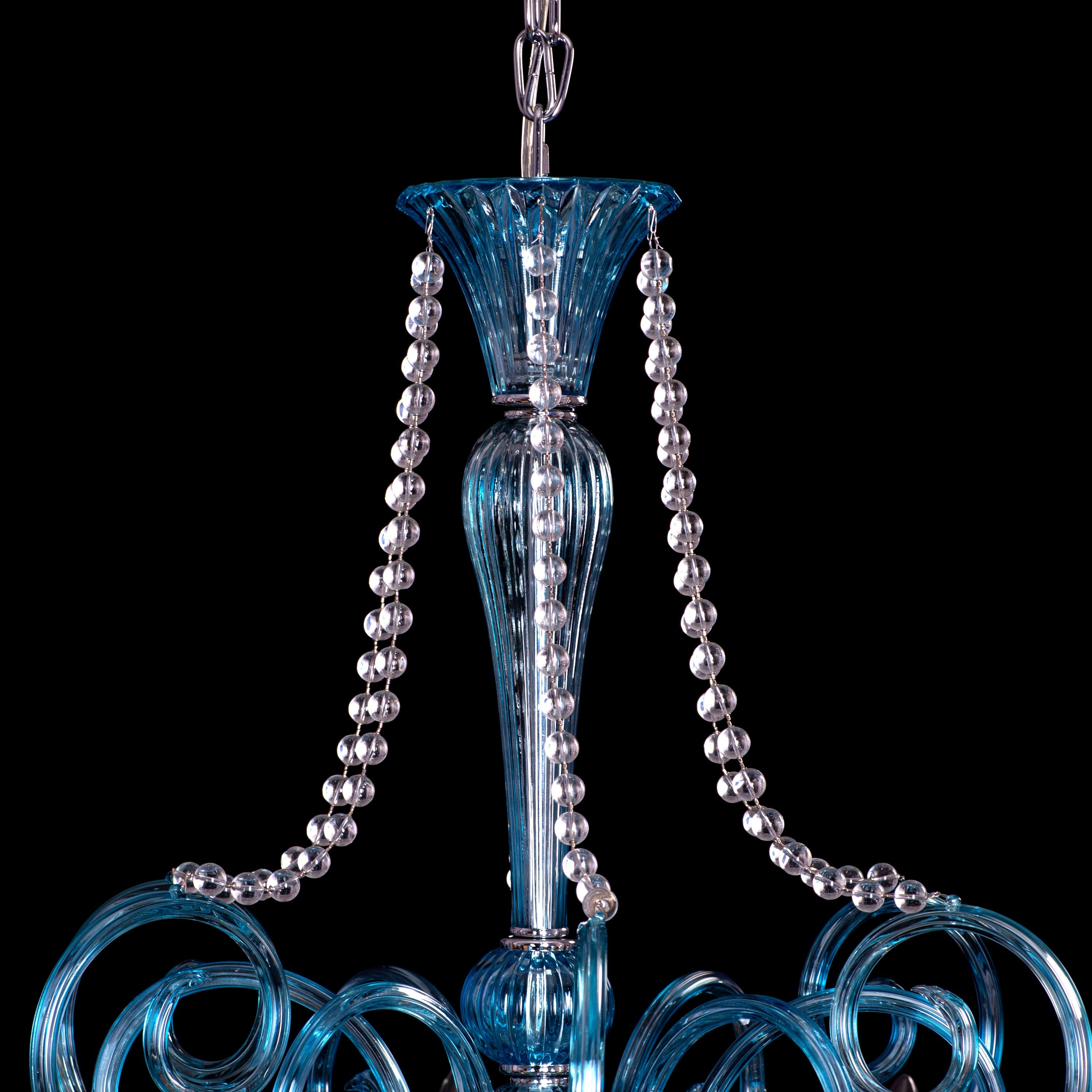 Grecian Glamour (Large, Blue) Textured Glass Chandelier