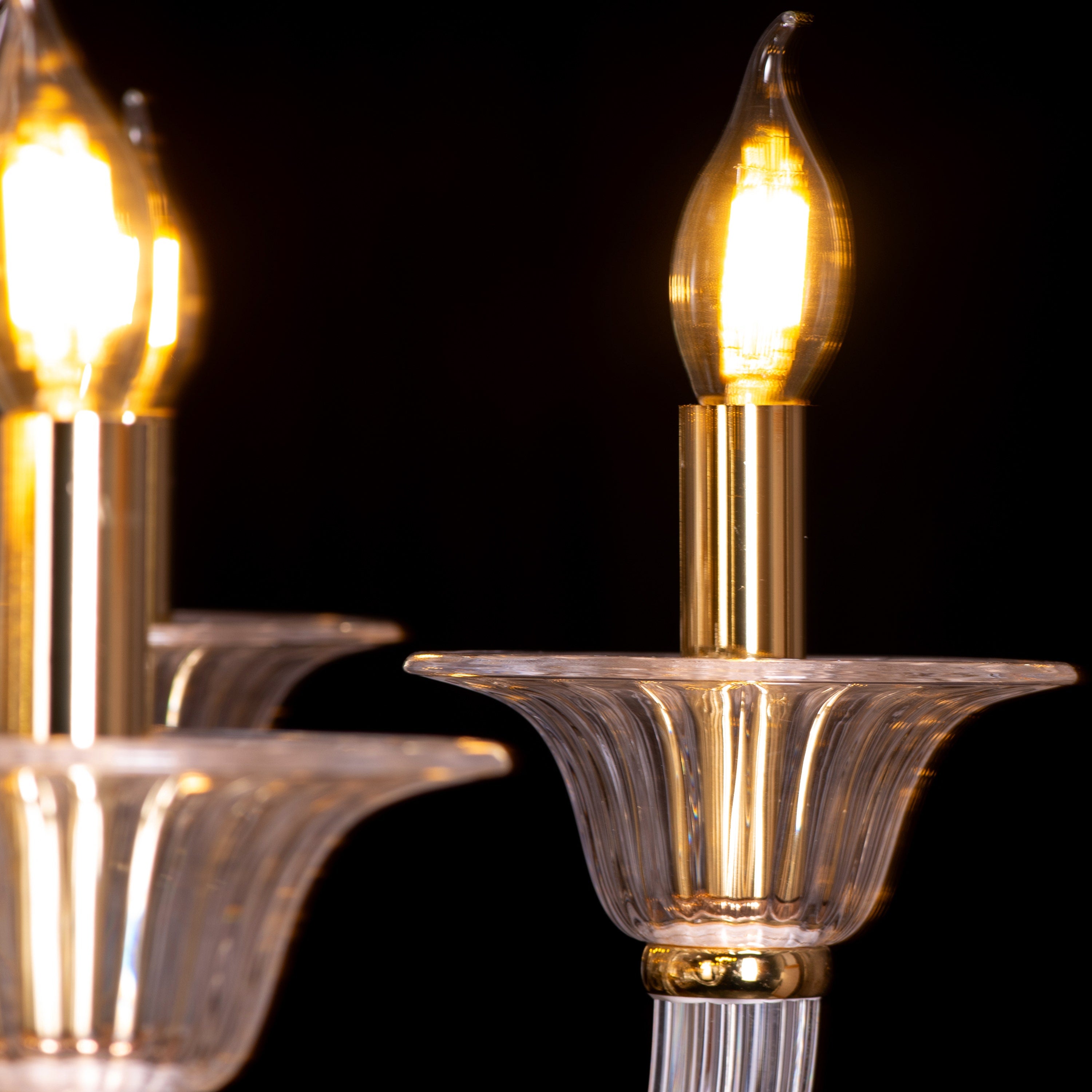 String Of Pearls (Large, Gold) Textured Glass Chandelier