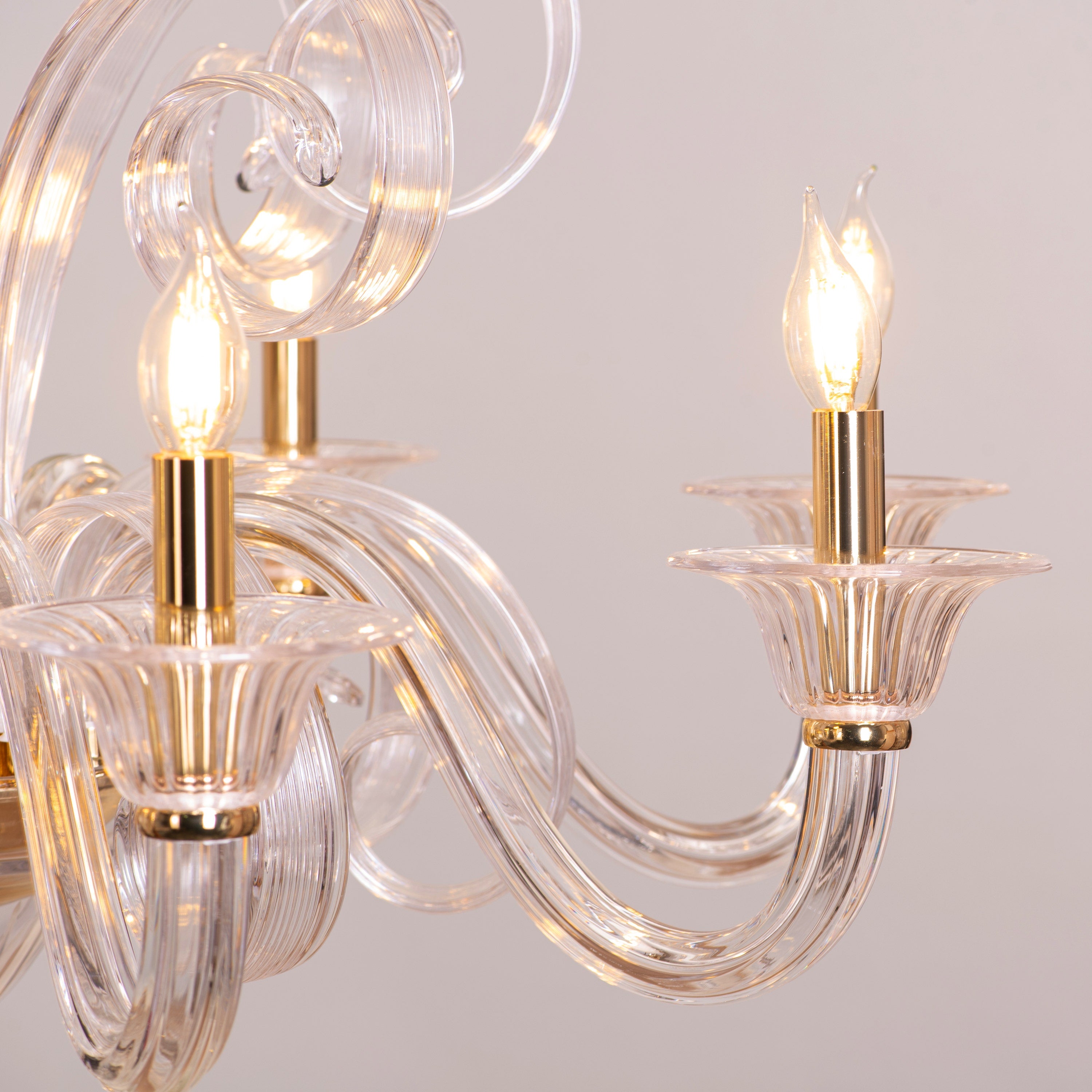 String Of Pearls (Large, Gold) Textured Glass Chandelier