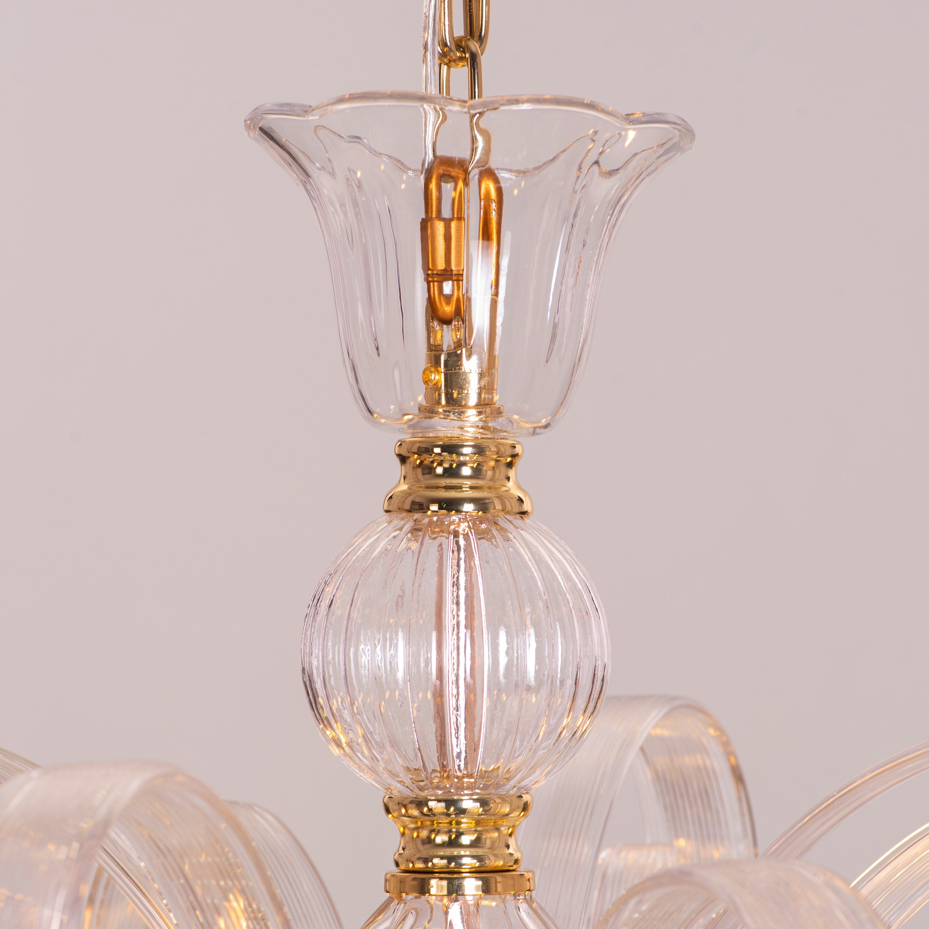 String Of Pearls (Large, Gold) Textured Glass Chandelier