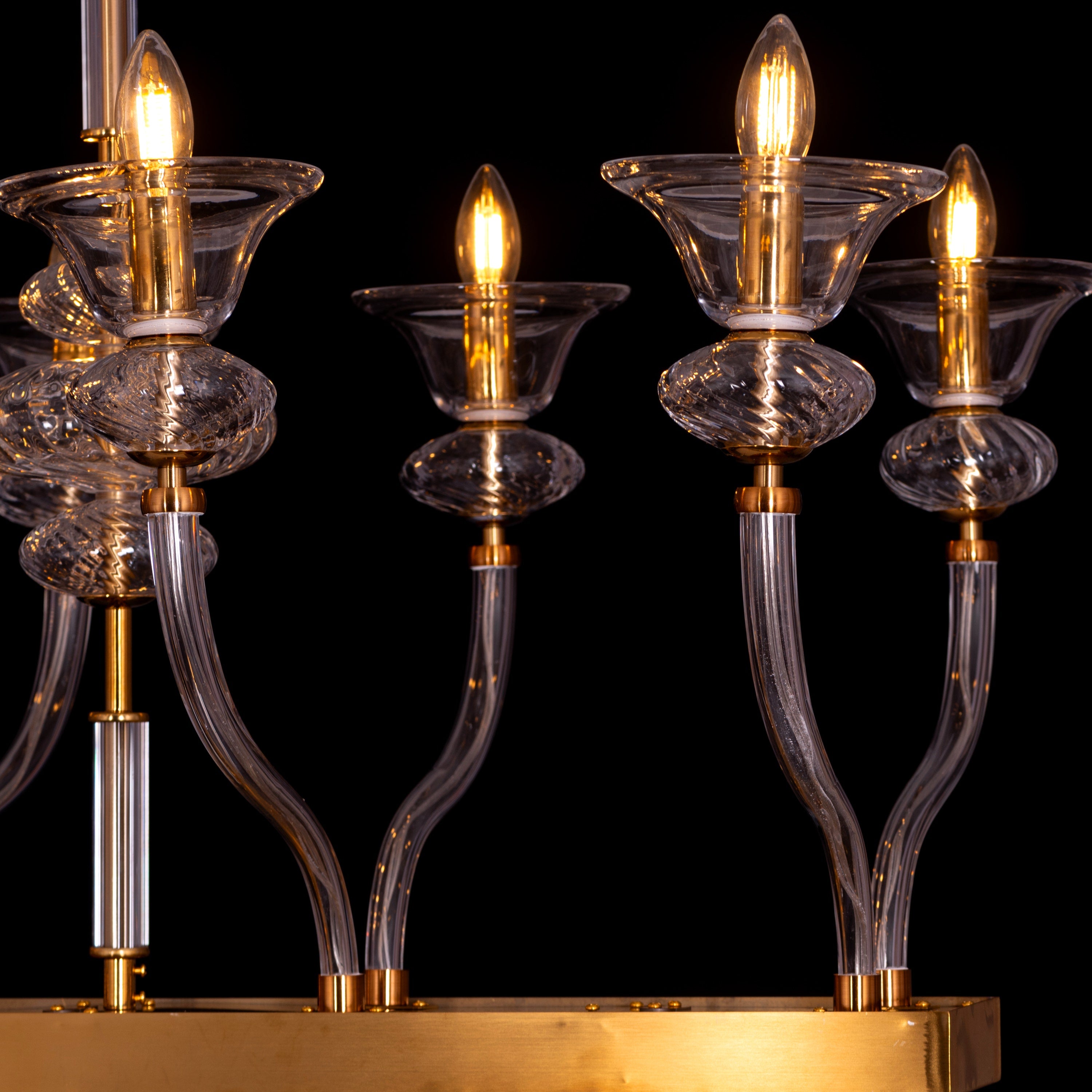 Window Shopping (Large, Gold) Clear Glass Chandelier