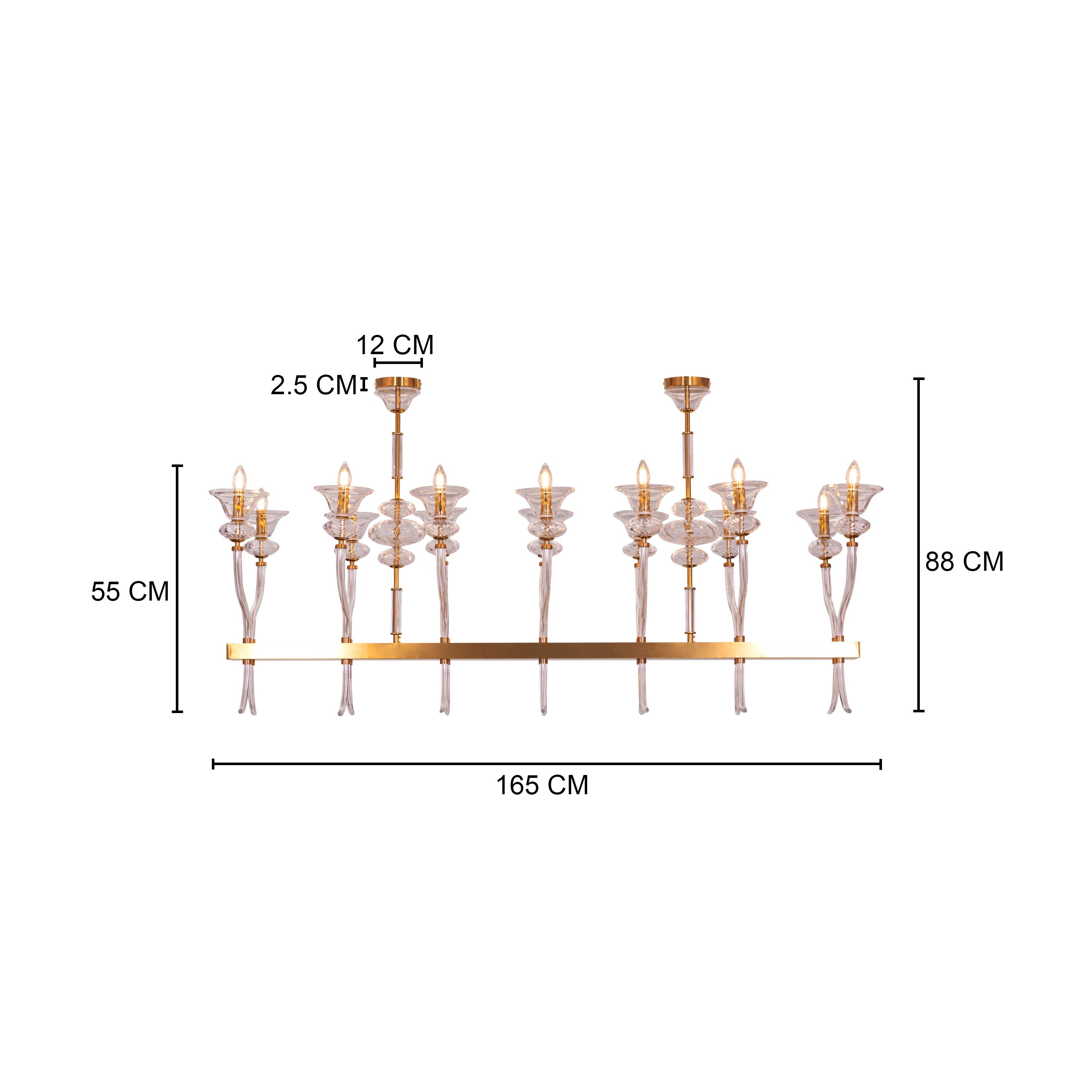 Window Shopping (Large, Gold) Clear Glass Chandelier