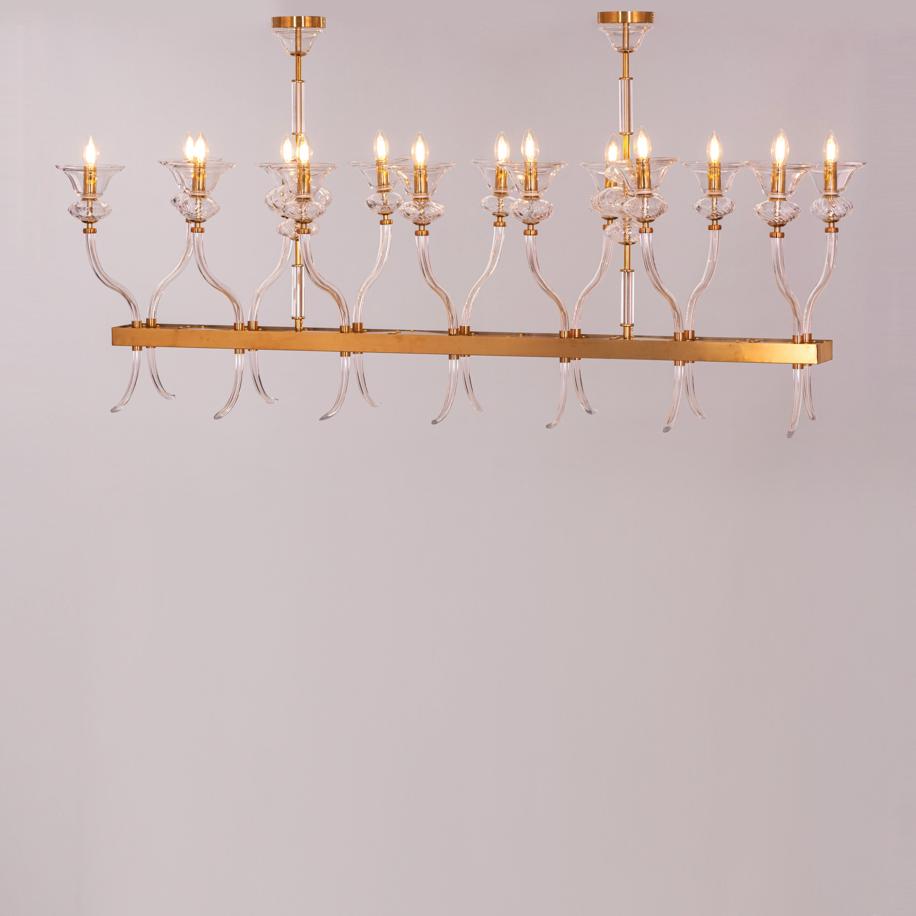 Window Shopping (Large, Gold) Clear Glass Chandelier