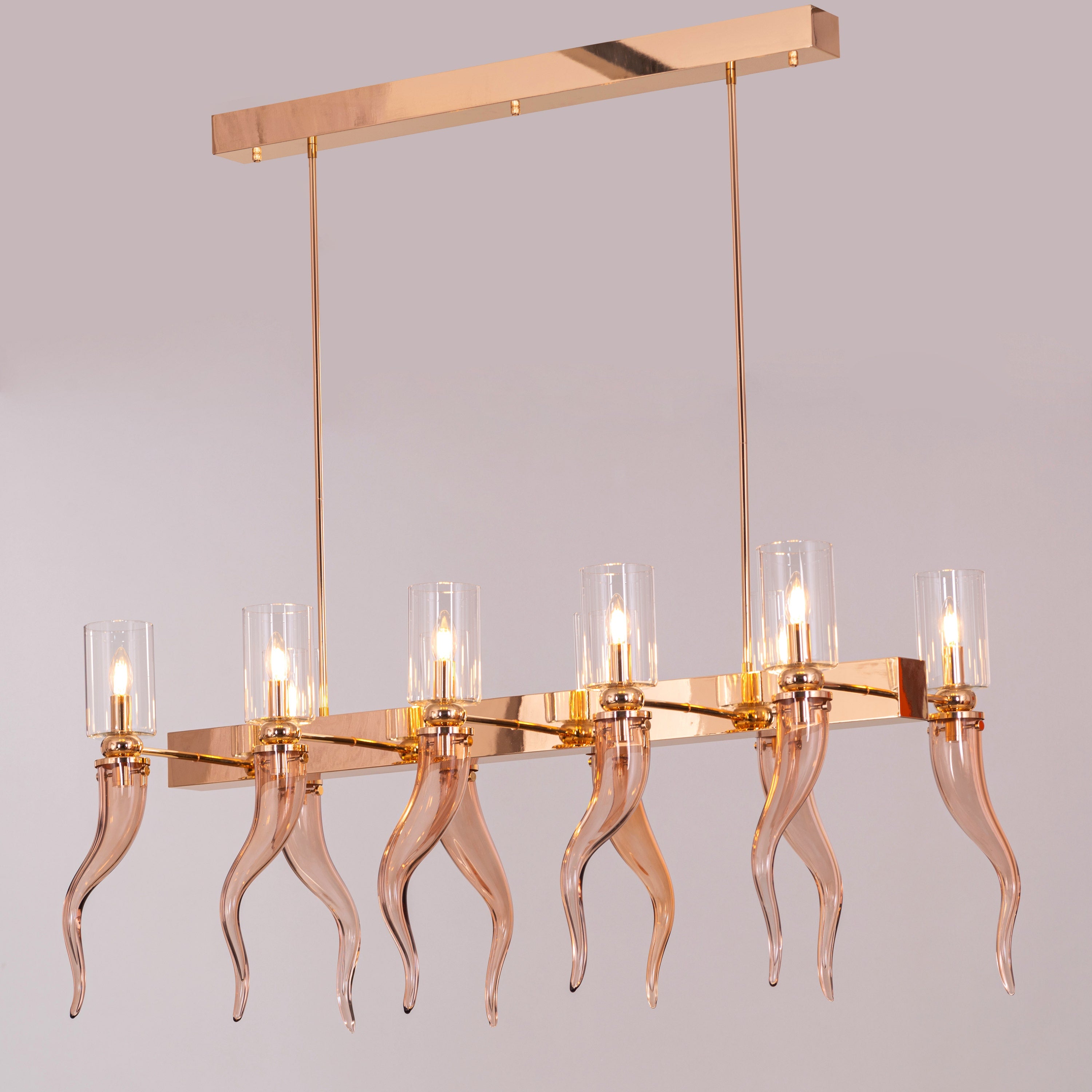 Watch For The Signal (Large, Gold) Clear Glass Chandelier