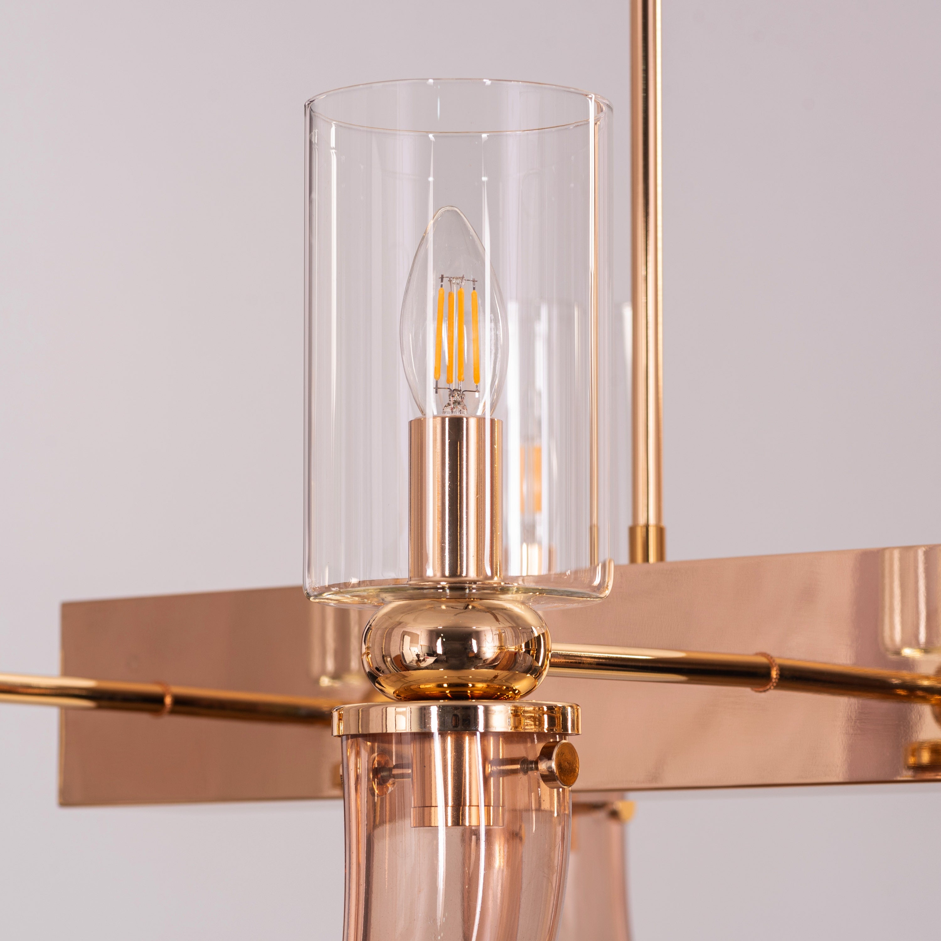 Watch For The Signal (Large, Gold) Clear Glass Chandelier