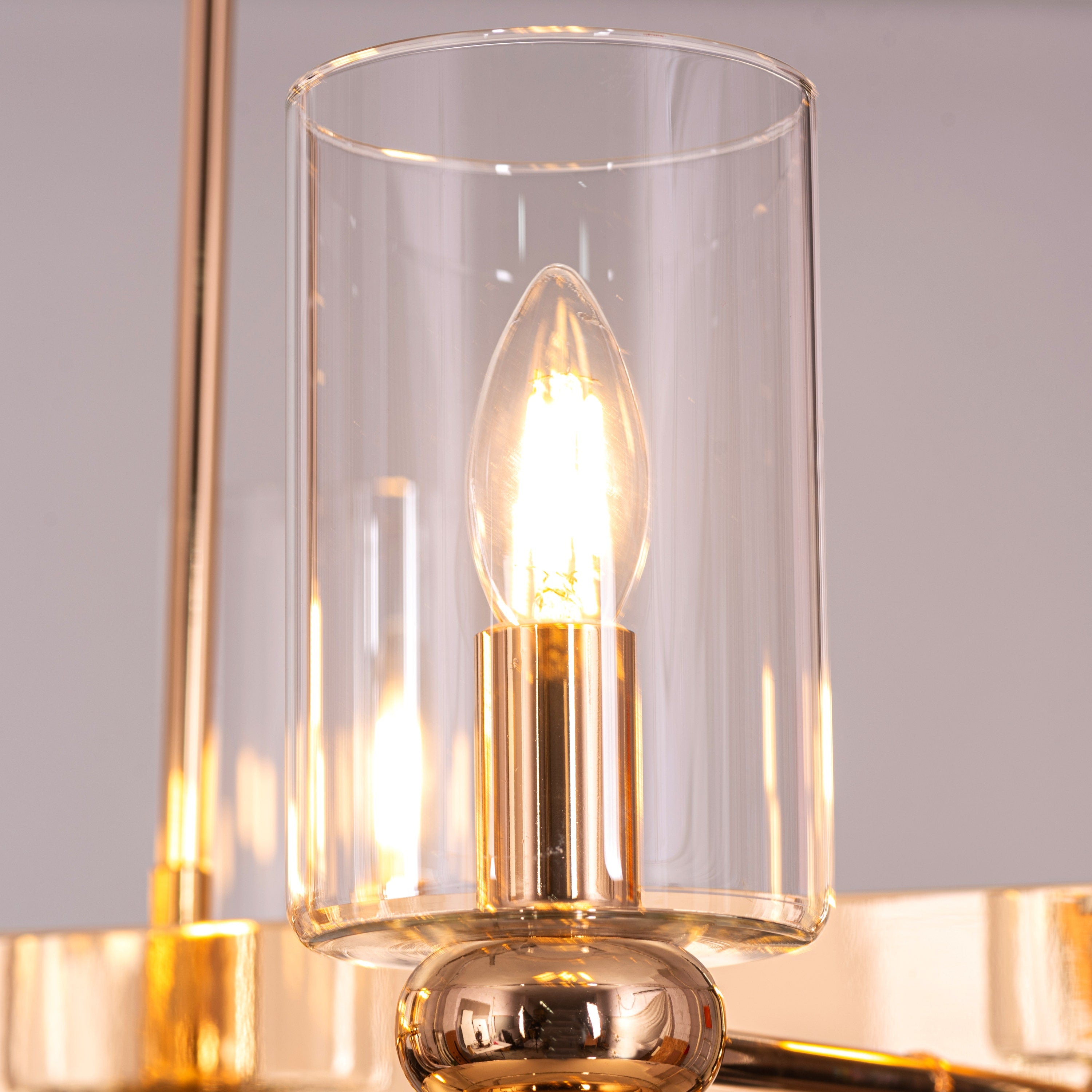 Watch For The Signal (Large, Gold) Clear Glass Chandelier