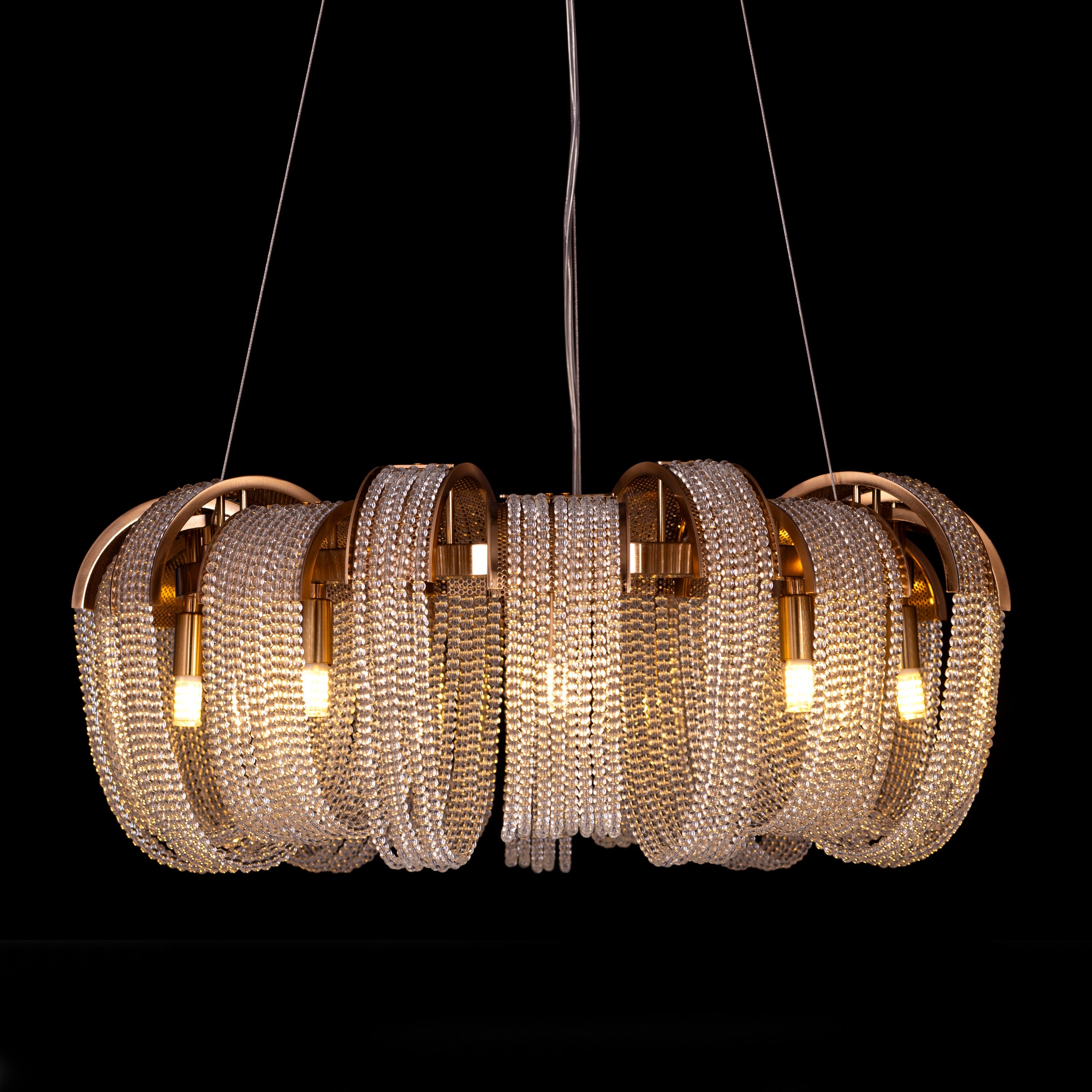 Waves For Days (Medium, Gold) Crystal Chandelier