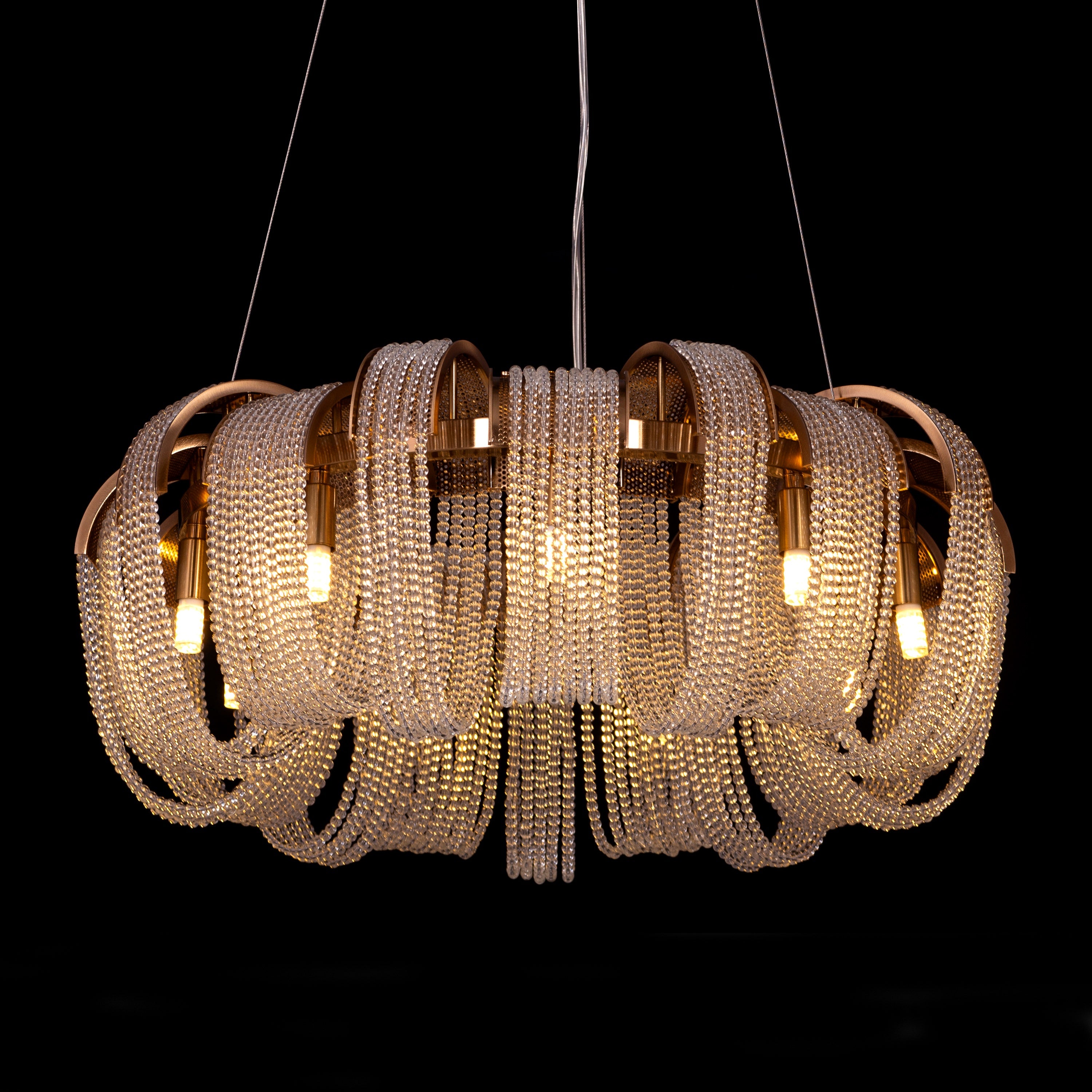 Waves For Days (Medium, Gold) Crystal Chandelier