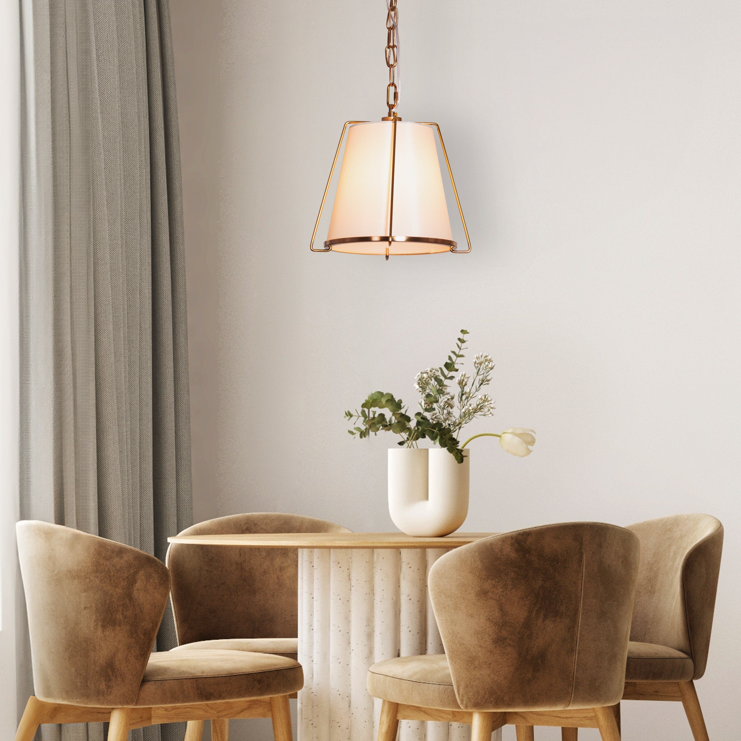 Woke Up Smiling (Gold, Cream) Pendant Light