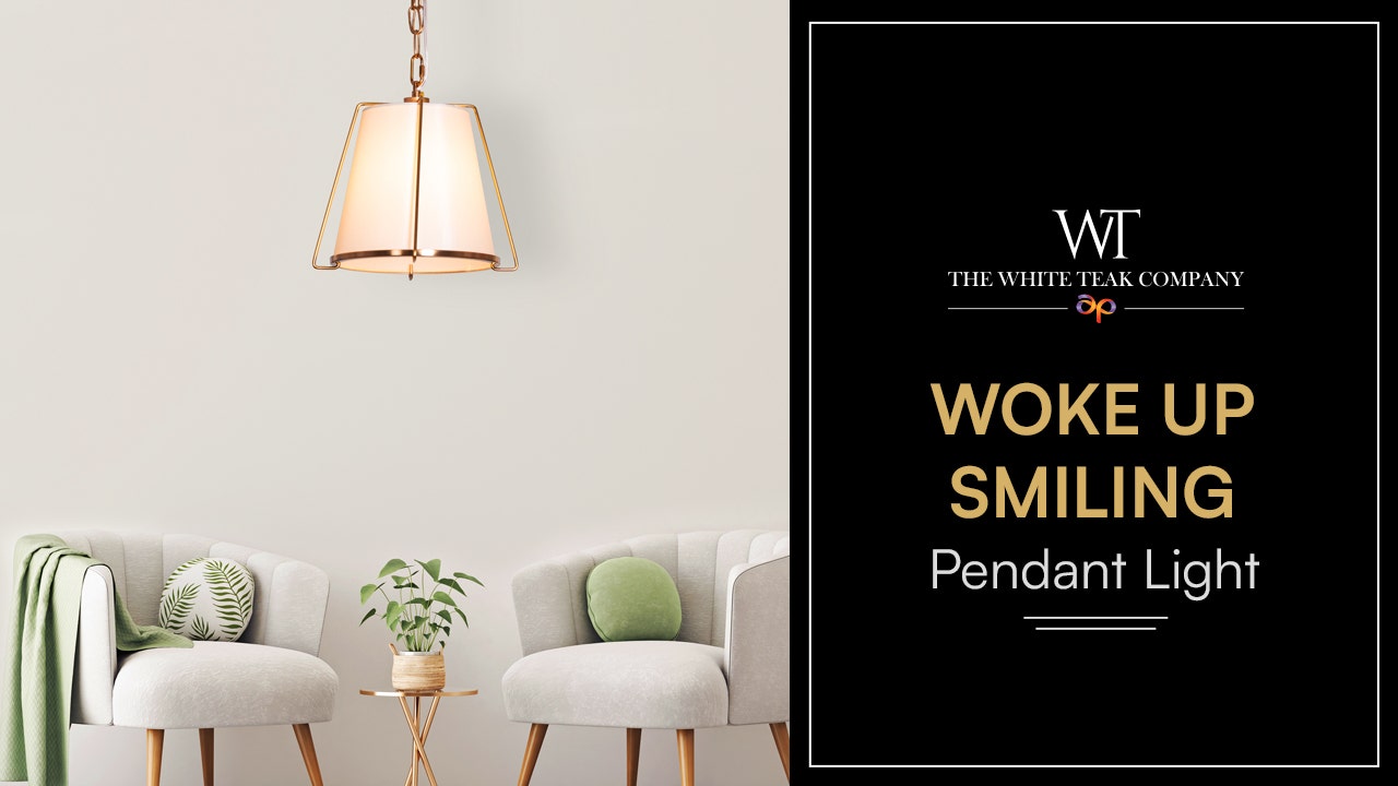 Woke Up Smiling (Gold, Cream) Pendant Light