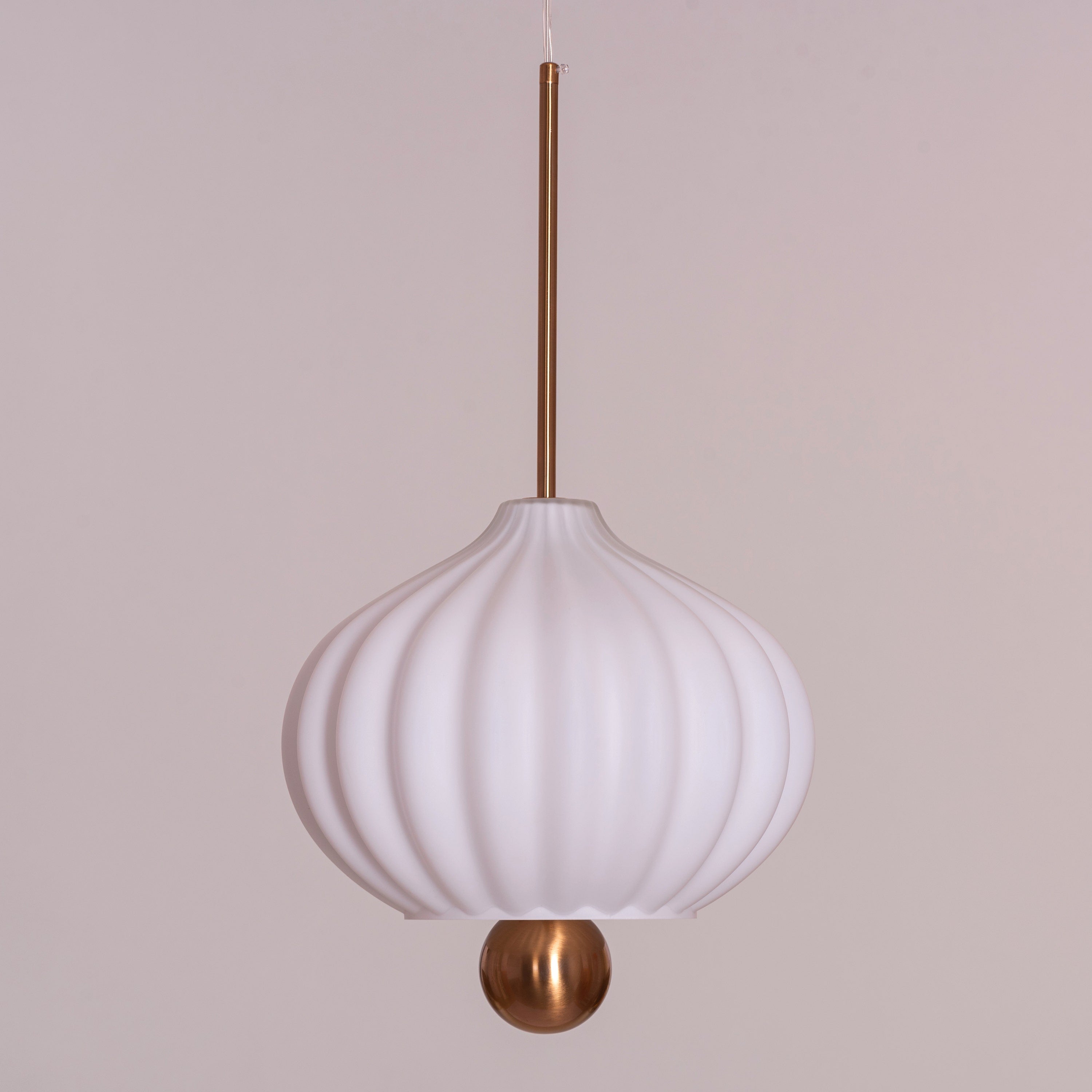 Take Me To The Moon (Gold, White) Frosted Glass Pendant Light