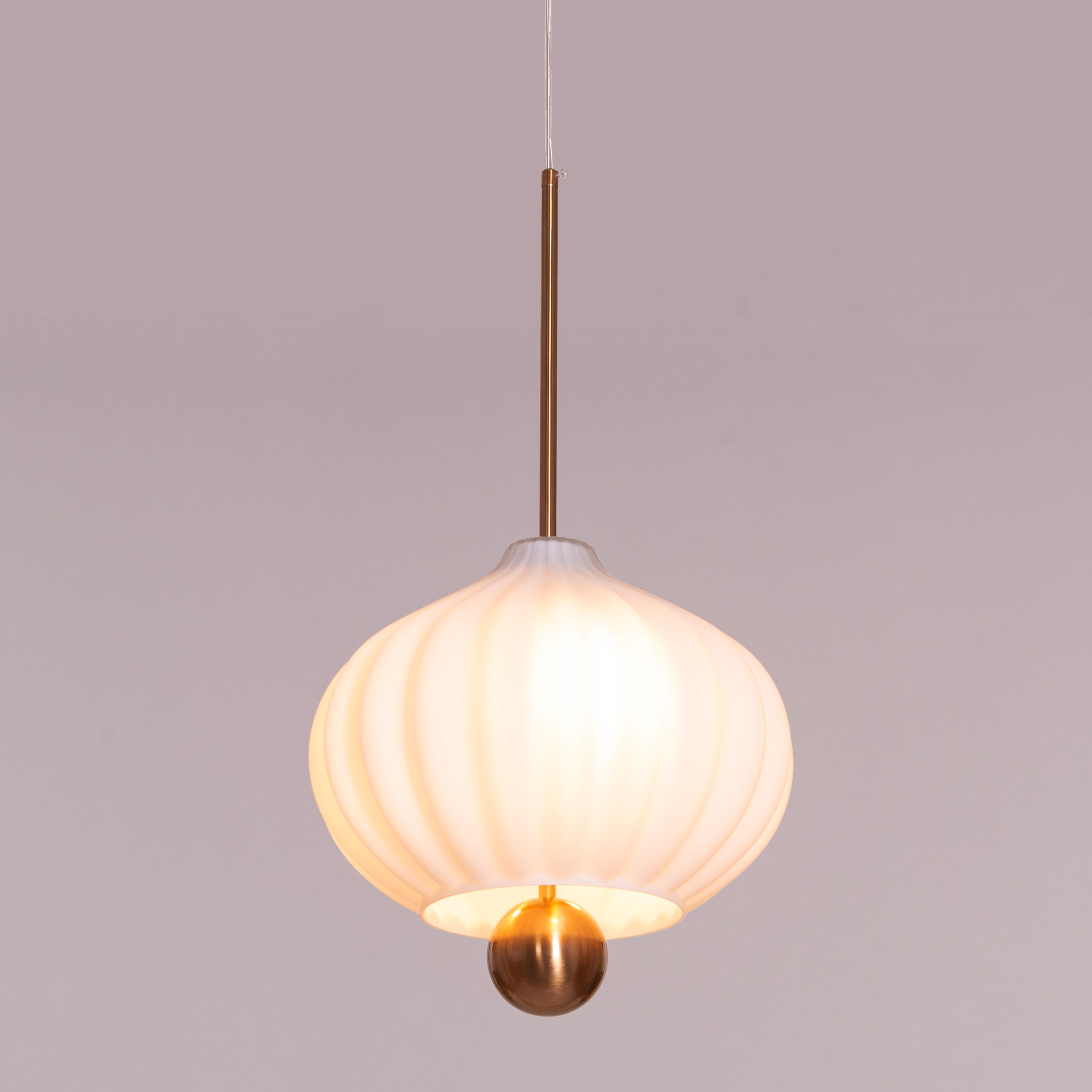 Take Me To The Moon (Gold, White) Frosted Glass Pendant Light