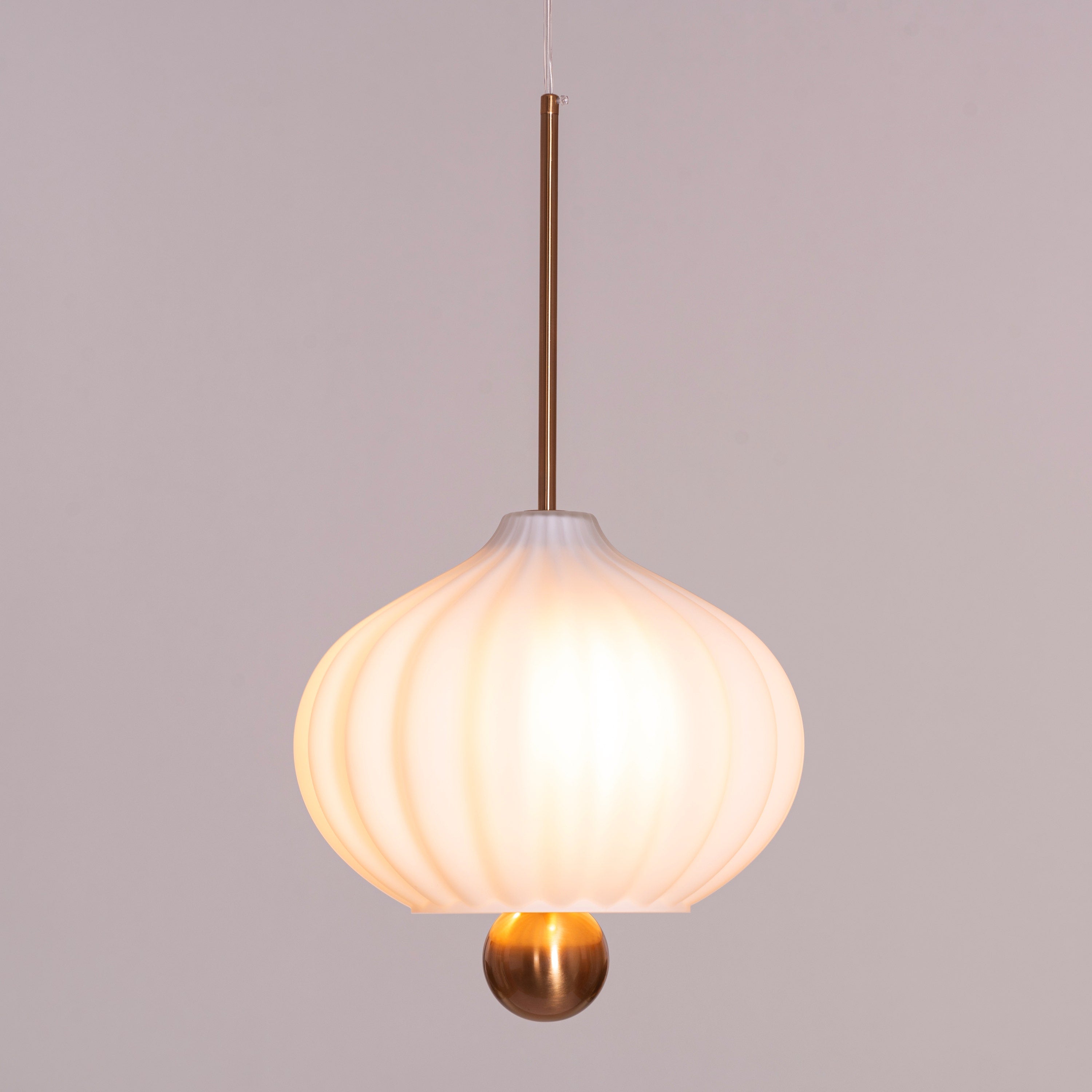 Take Me To The Moon (Gold, White) Frosted Glass Pendant Light