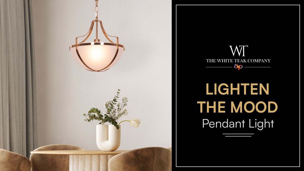 Lighten The Mood (Gold) Frosted Glass Pendant Light